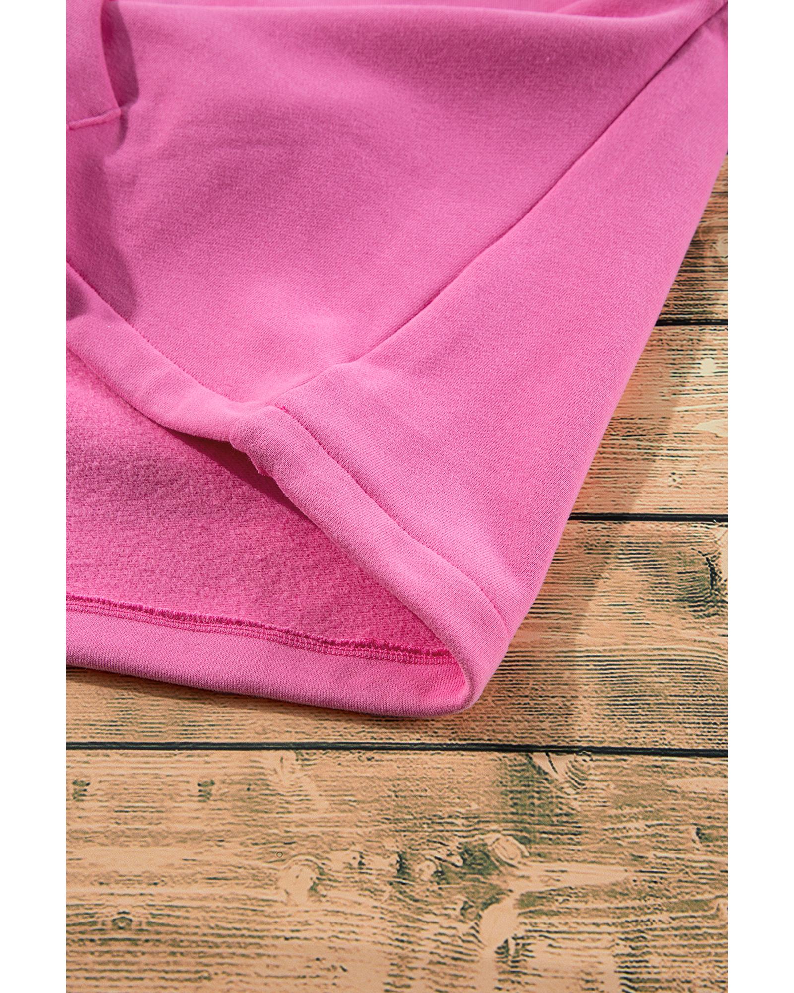 V539-AZEXDC25316626-P3010-S-202508300330-00 Bonbon Fleece Lined Half Zipper Kangaroo Pockets Loose Hoodie - S - Image 1