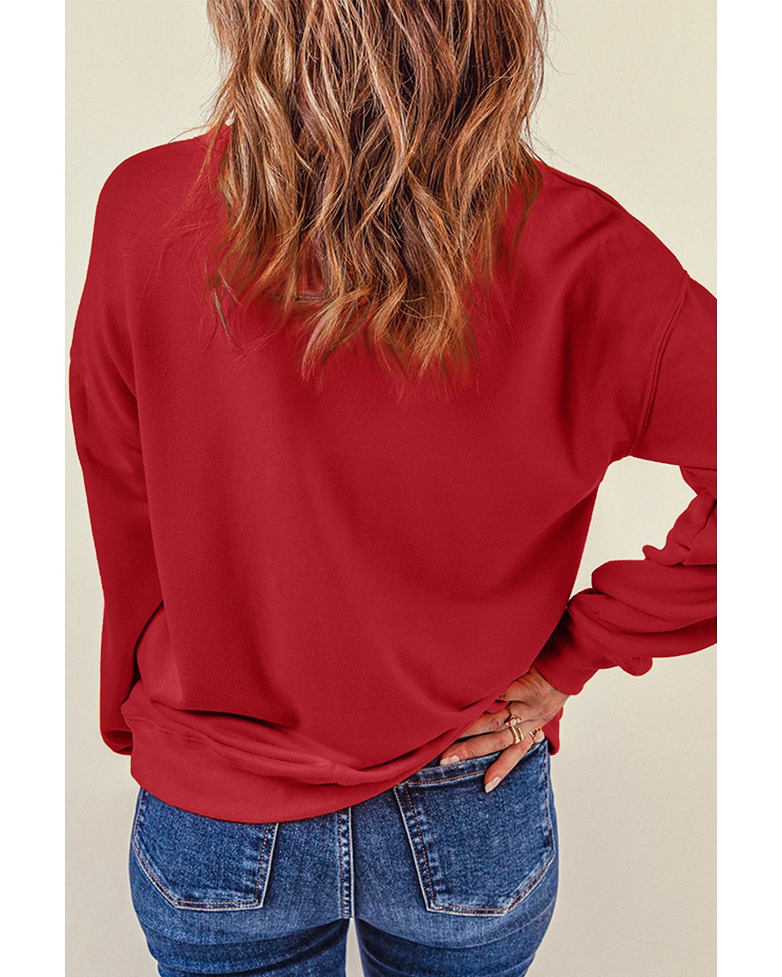 V539-AZEXDC25317086-103-XL-202508280115-00 Red Puff XOXO Print Valentines Heart Sweatshirt - XL - Image 1
