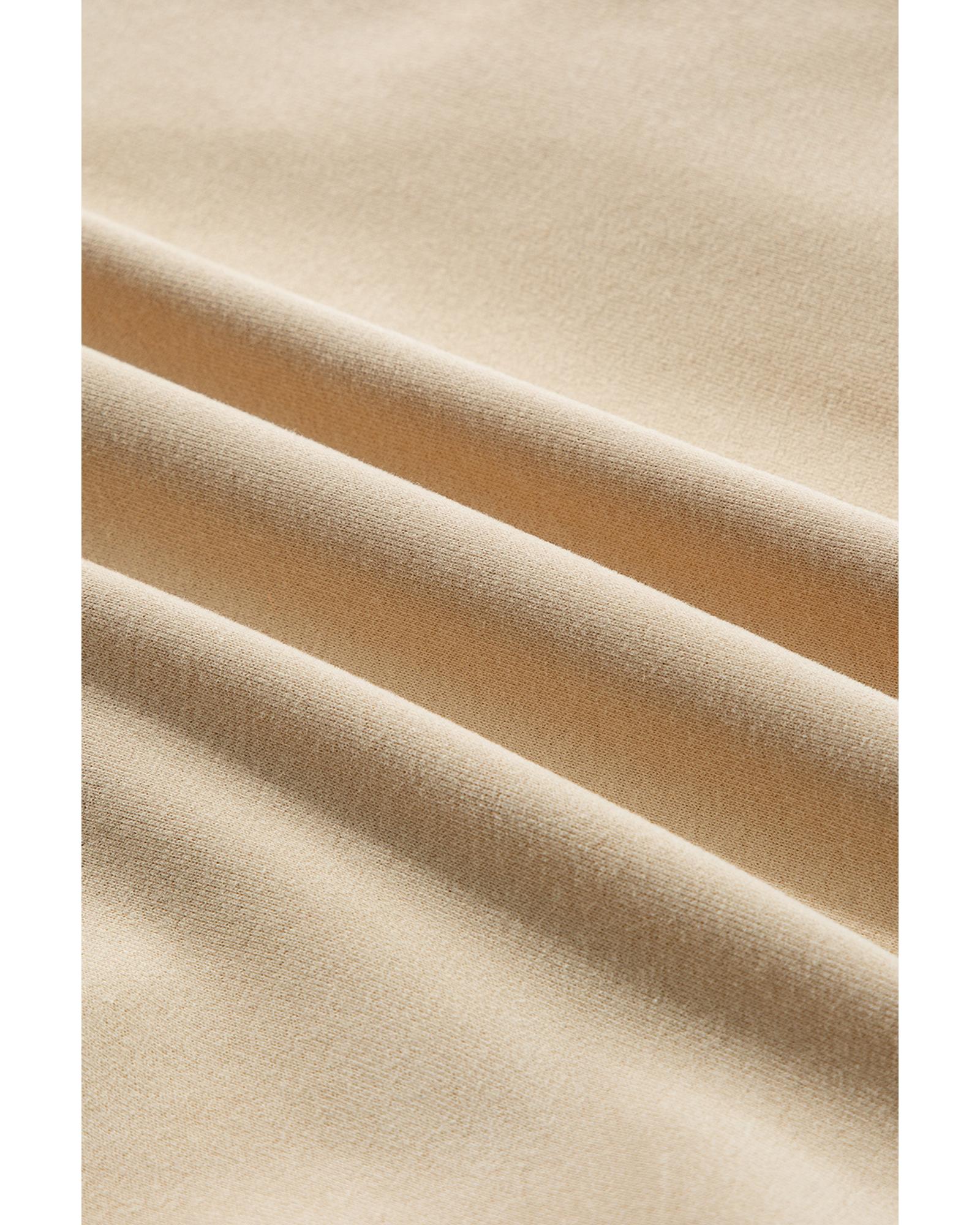 V539-AZEXDC25317234-P18-XL-202508281225-00 Apricot Solid Fleece Lined Drop Shoulder High Low Sweatshirt - XL - Image 1