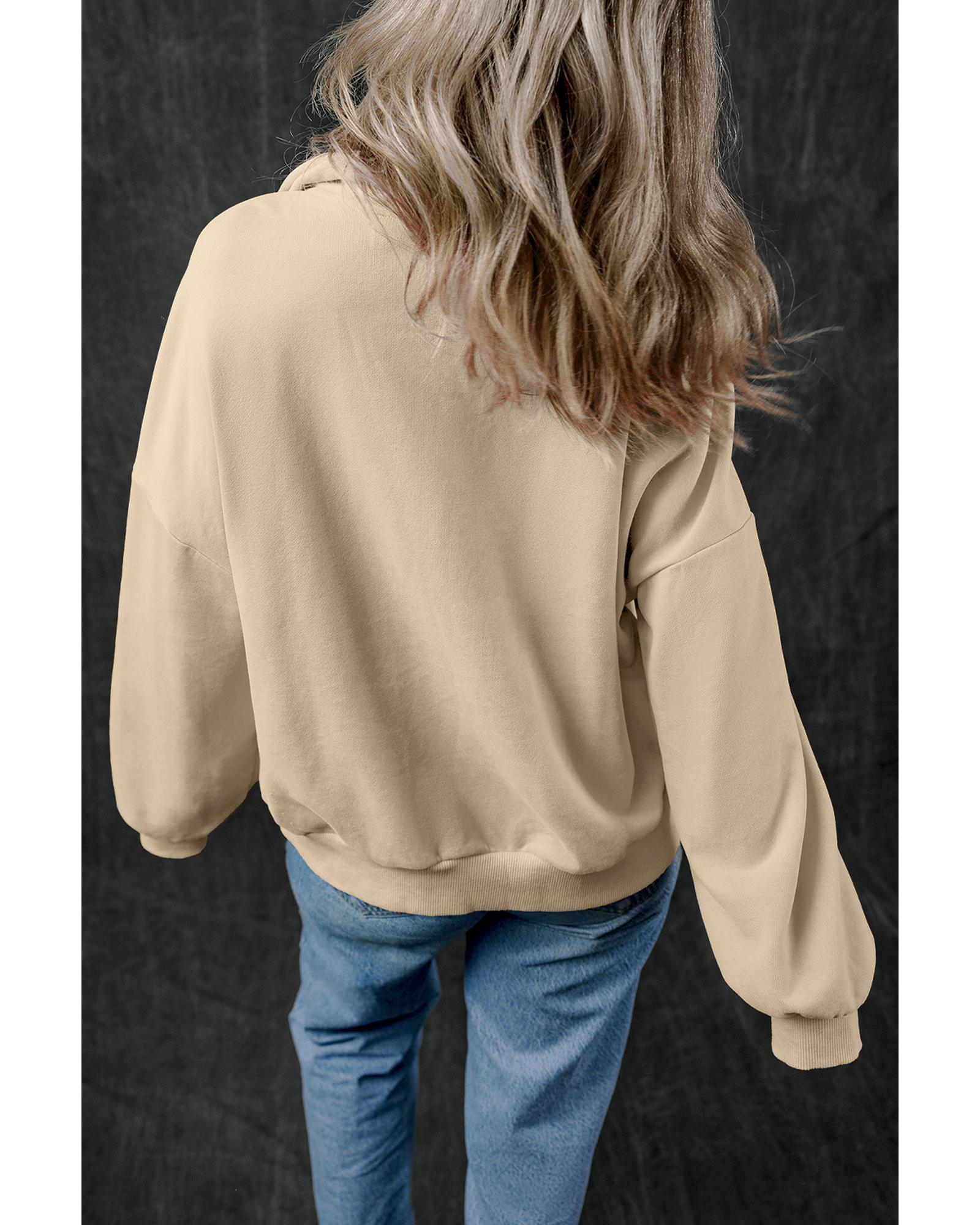 V539-AZEXDC25317277-P7016-M-202508271030-00 Smoke Gray Zip-up Stand Neck Kangaroo Pocket Sweatshirt - M - Image 1