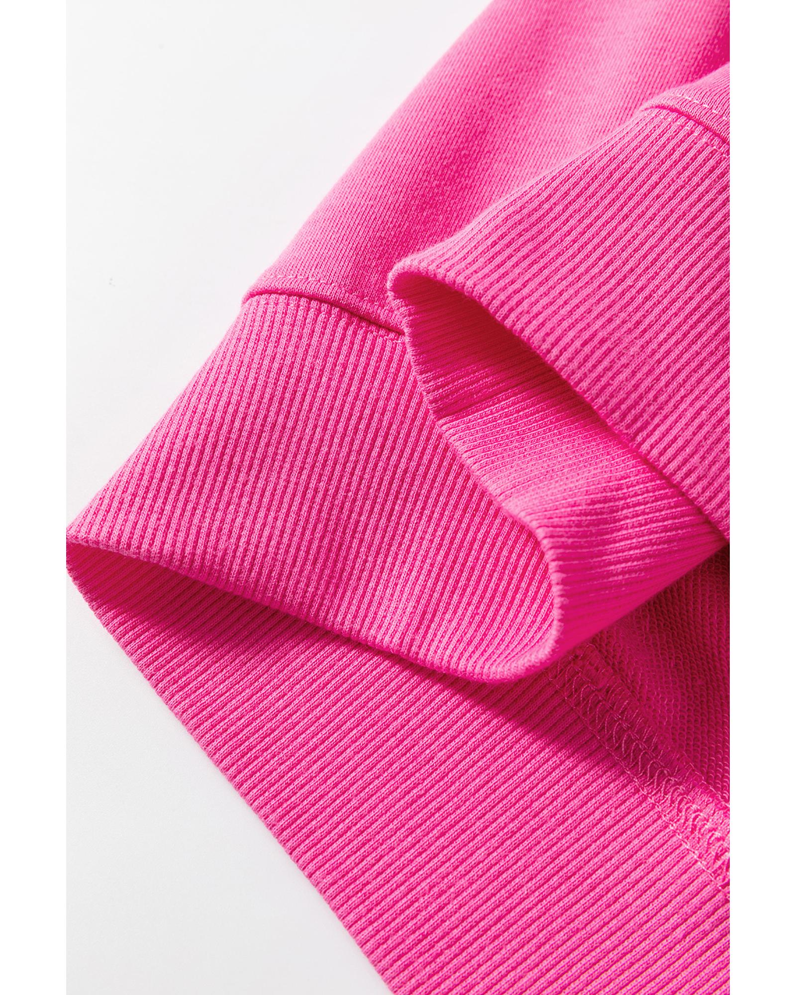 V539-AZEXDC25317572-P6-S-202506130516-00 Rose Red Floral MAMA Embroidered Graphic Pullover Sweatshirt - S - Image 1