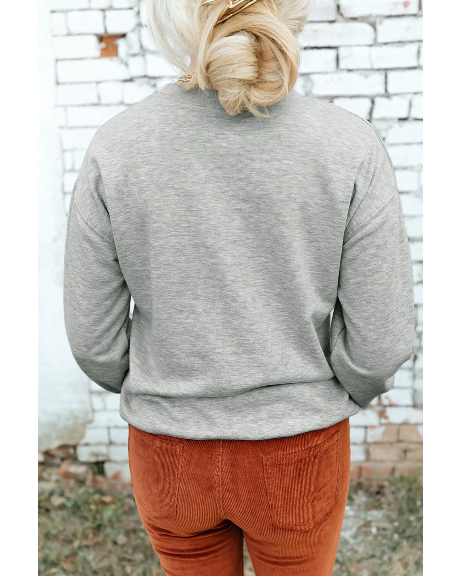 V539-AZEXDC25318682-P11-XL-202508281520-00 Gray Disco Ball Bowknot Pumpkin Graphic Crewneck Sweatshirt - XL - Image 1