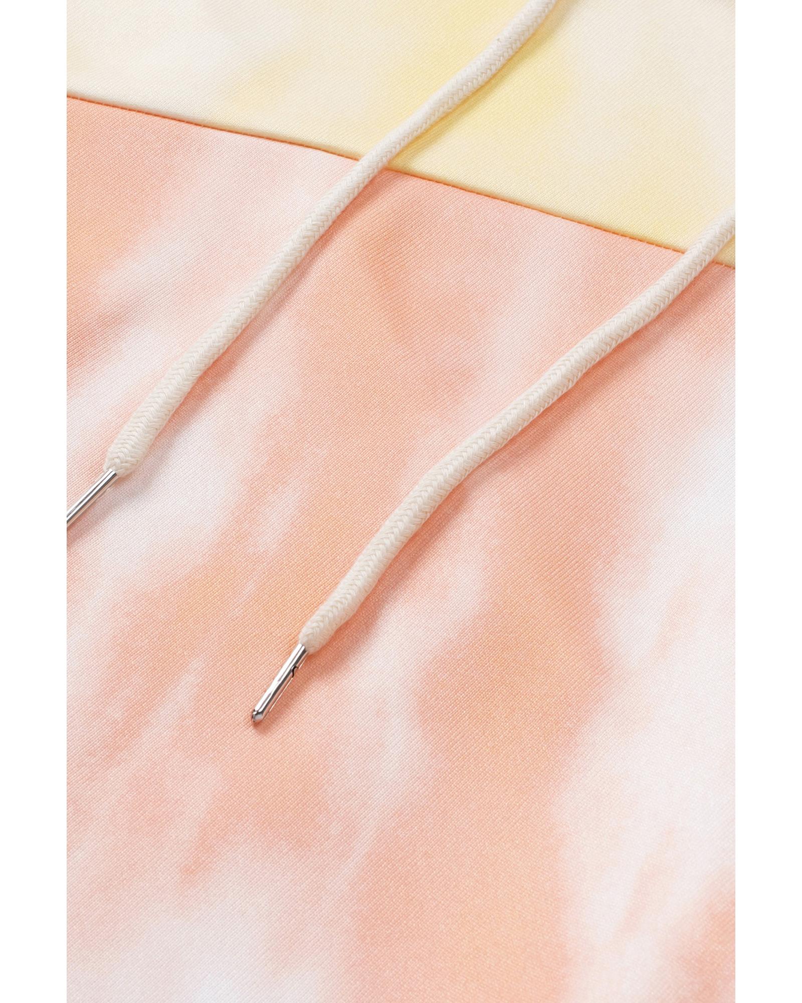 V539-AZEXDC253672-4-2X-202508290215-00 Sky Blue Colorblock Kangaroo Pocket Plus Size Hoodie - 2X - Image 1