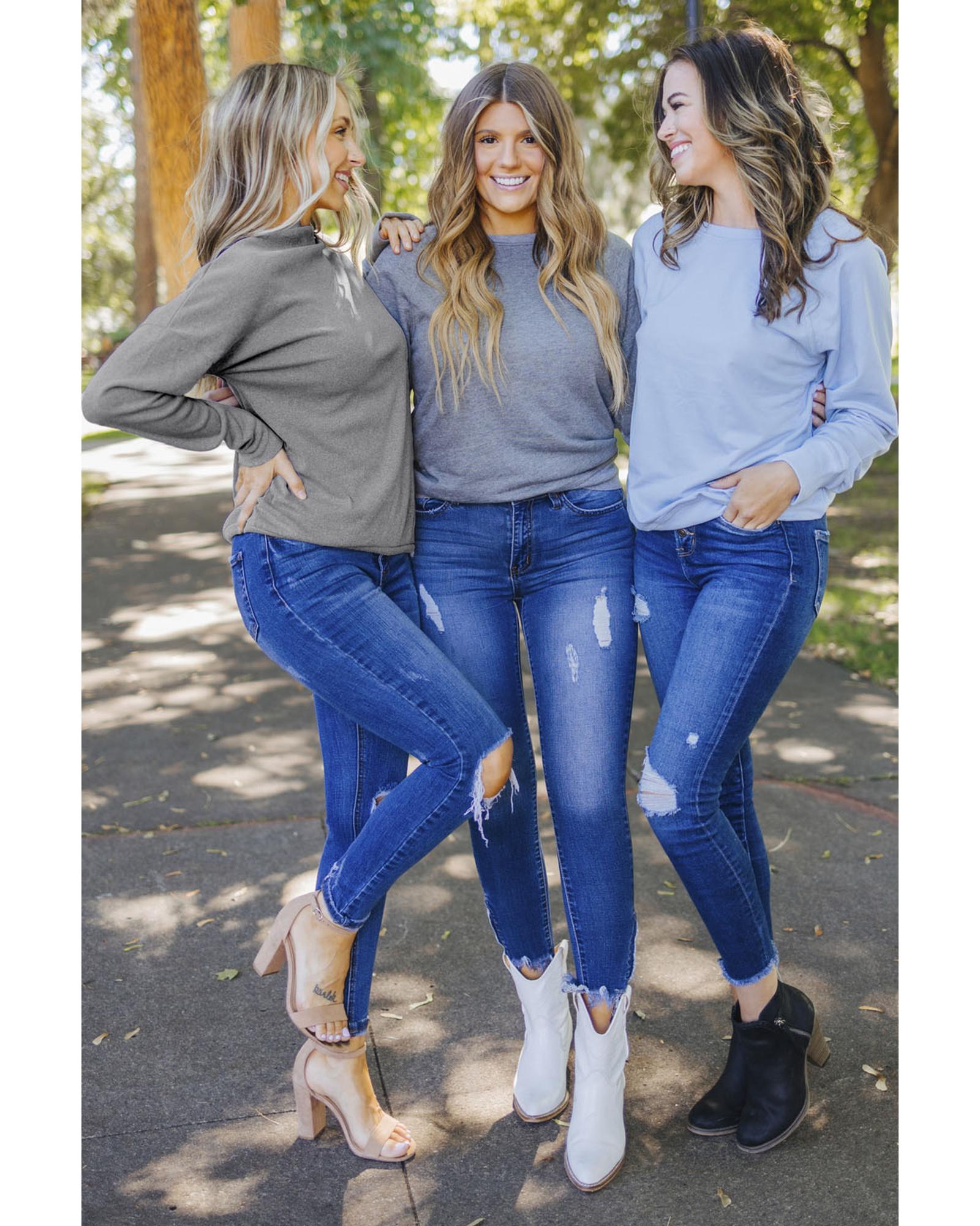 V539-AZEXDC253746-11-S-202508262120-00 Azura Exchange Ribbed Zip Knit Top - S - Image 1