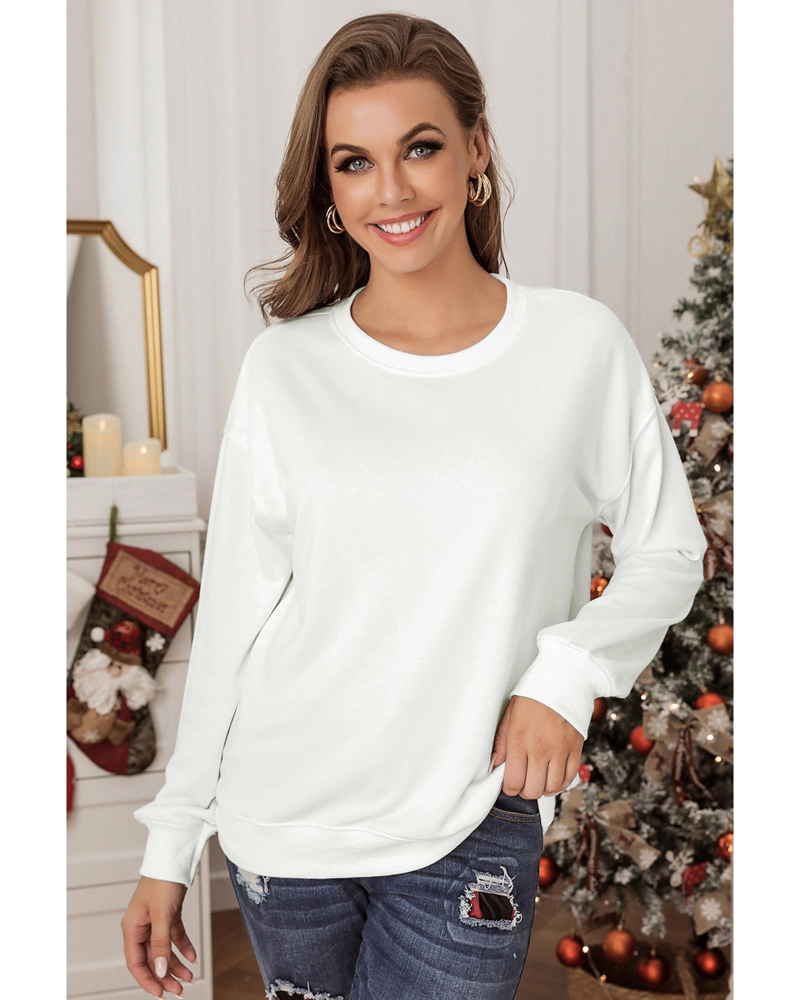V539-AZEXDC2538318-15-M-202508262220-00 Azura Exchange Plain Crew Neck Pullover Sweatshirt - M - Image 1