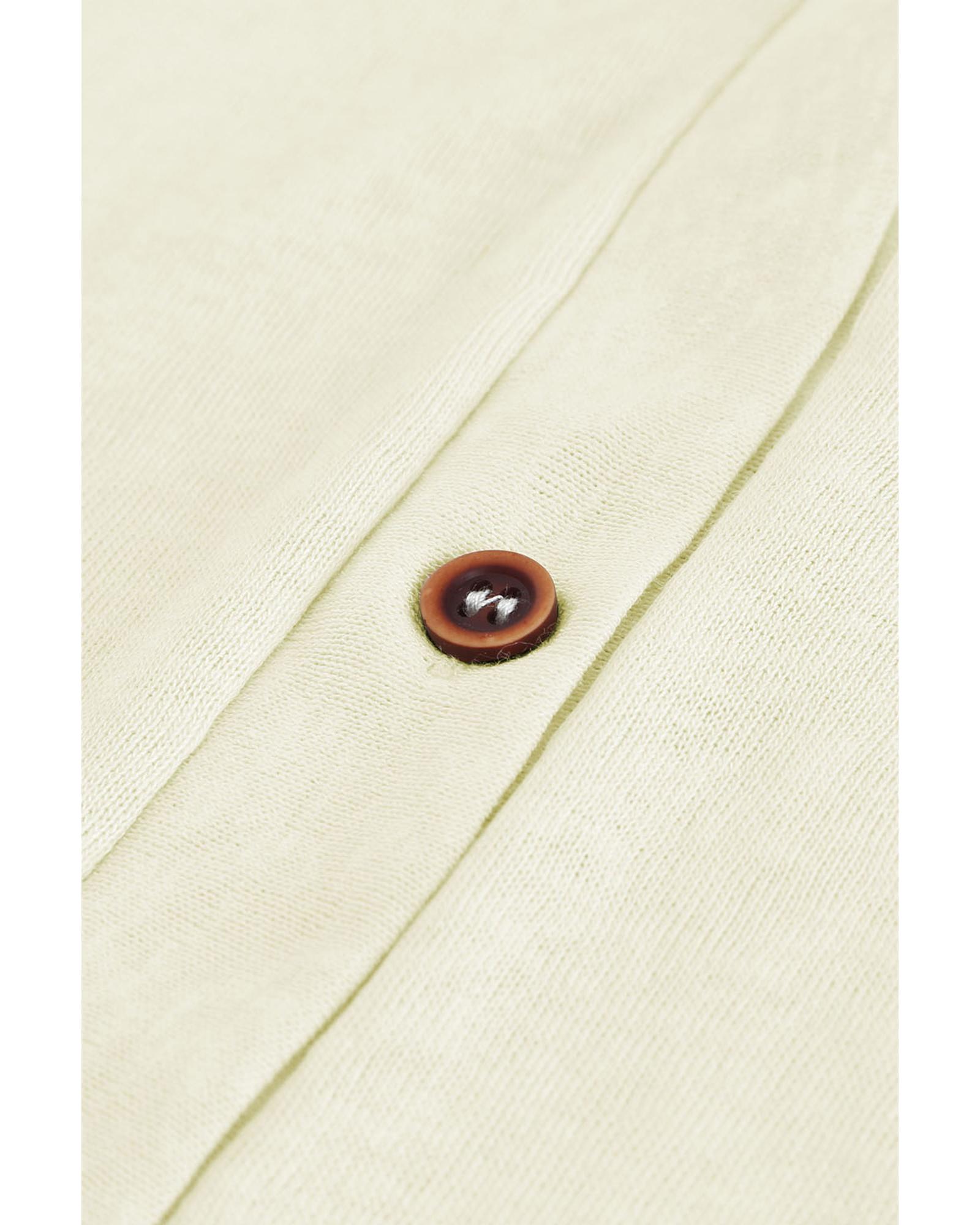 V539-AZEXDC2541048-15-S-202506130947-00 Beige Solid Color Open-Front Buttons Cardigan - S - Image 1