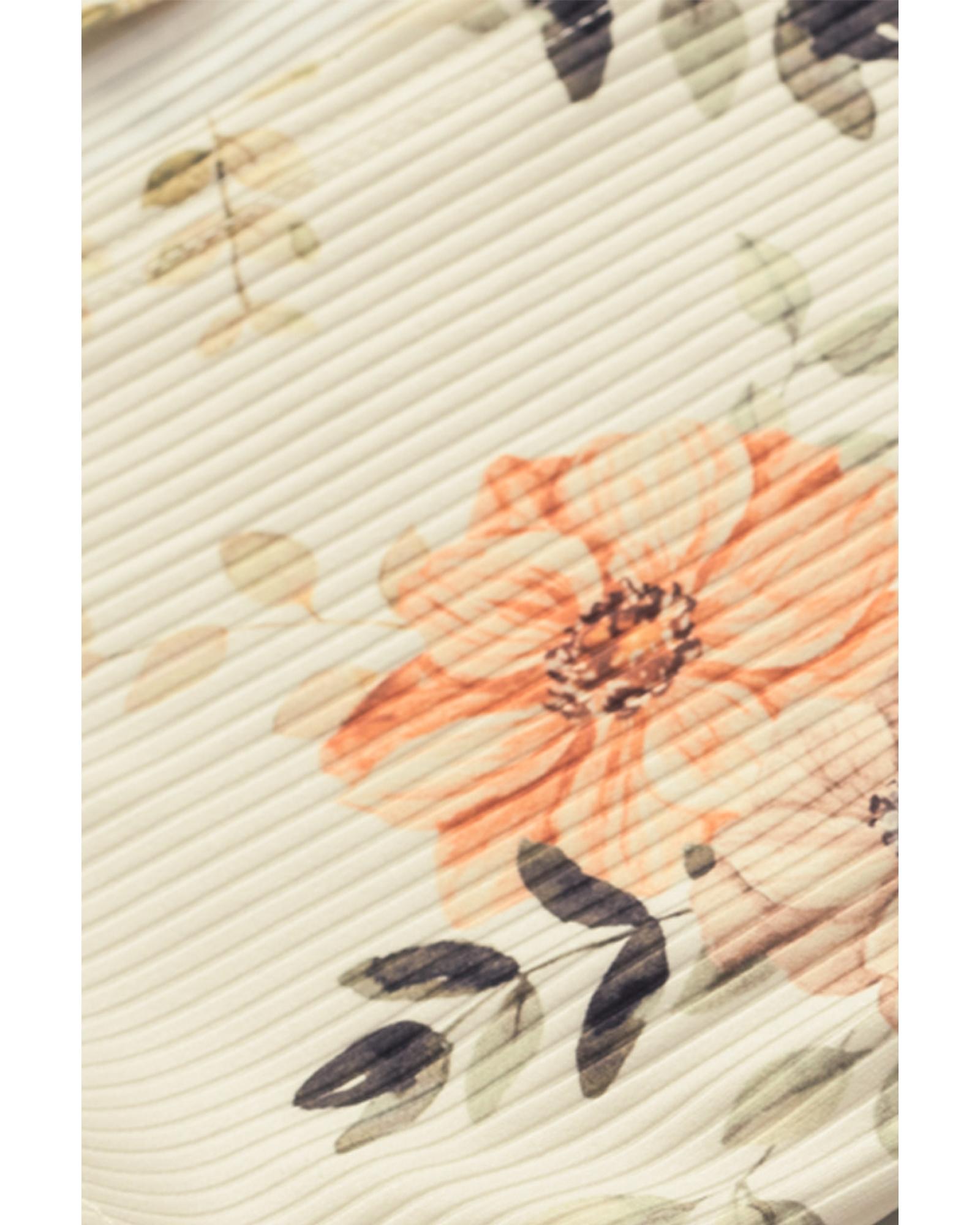 V539-AZEXDC2541920-18-S-202506131131-00 Apricot Floral Print Ribbed Knit Slim Fit Cardigan - S - Image 1