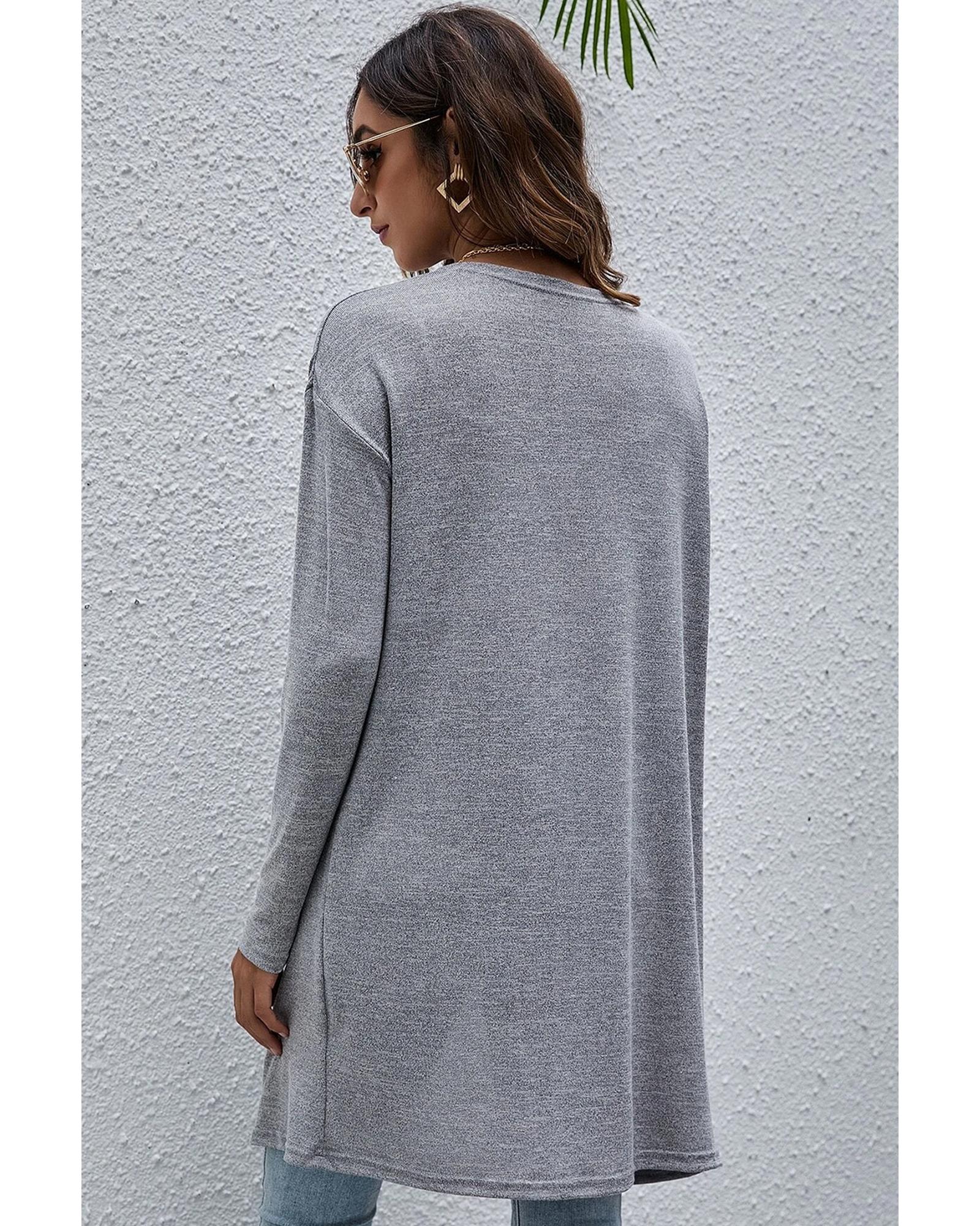 V539-AZEXDC2542493-P6011-S-202506191736-00 High Rise Solid Color Open Front Lightweight Cardigan - S - Image 1