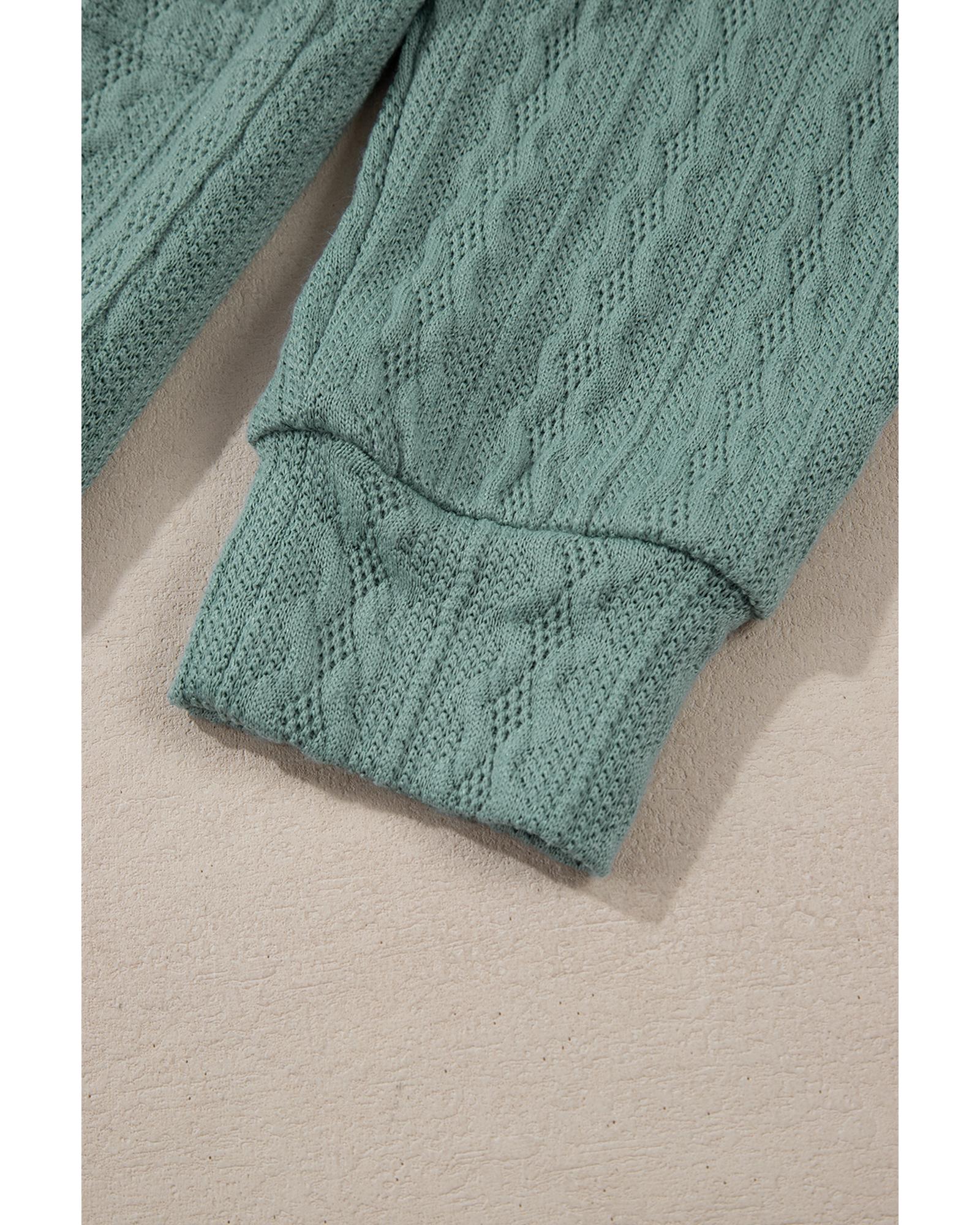 V539-AZEXDC2542524-P2609-M-202508300230-00 Canton Textured Knit Side Pockets Open Front Cardigan - M - Image 1