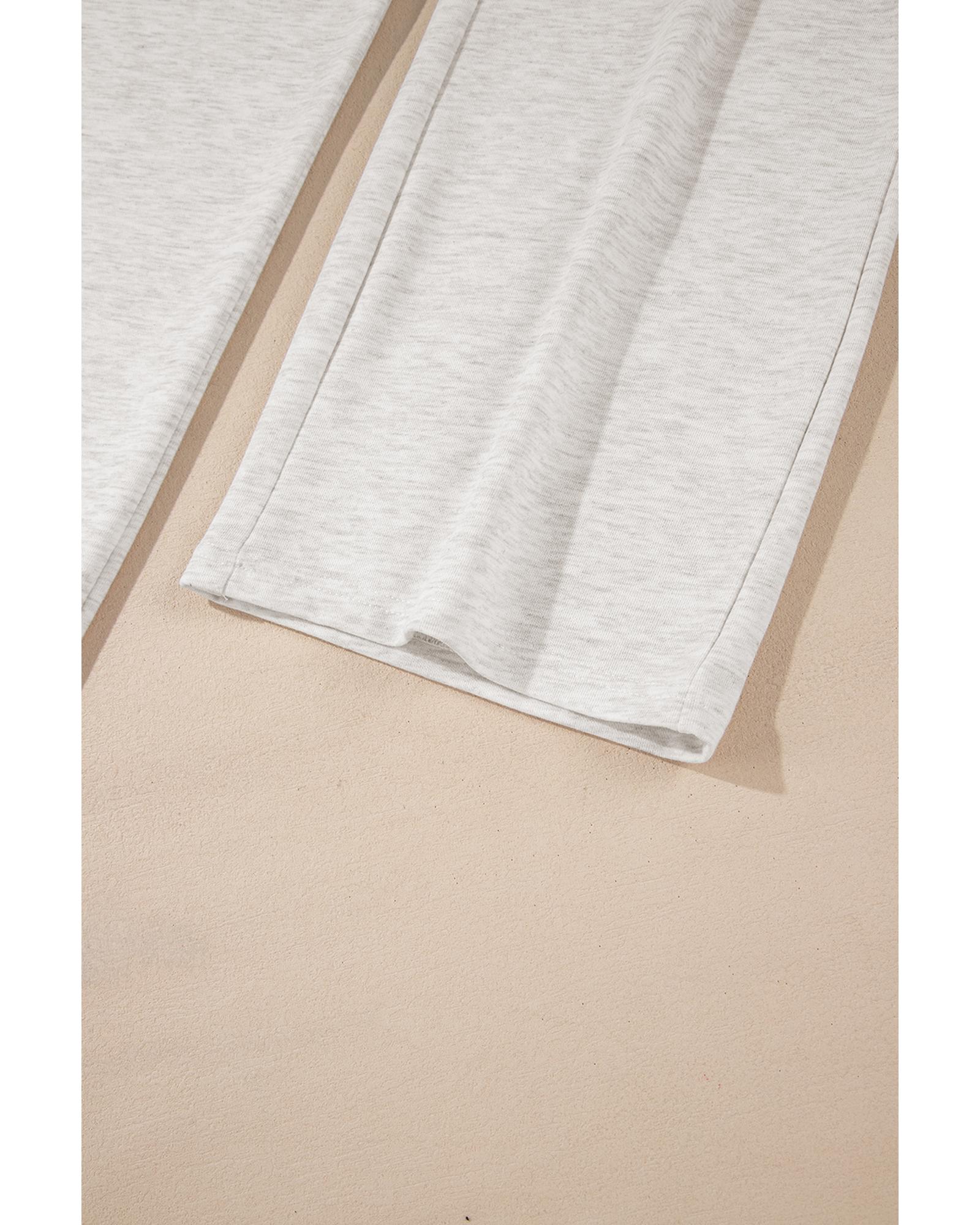 V539-AZEXDC265593-P1011-XL-202508281050-00 Light Grey Cross-Waist Wide Leg Lounge Pants - XL - Image 1