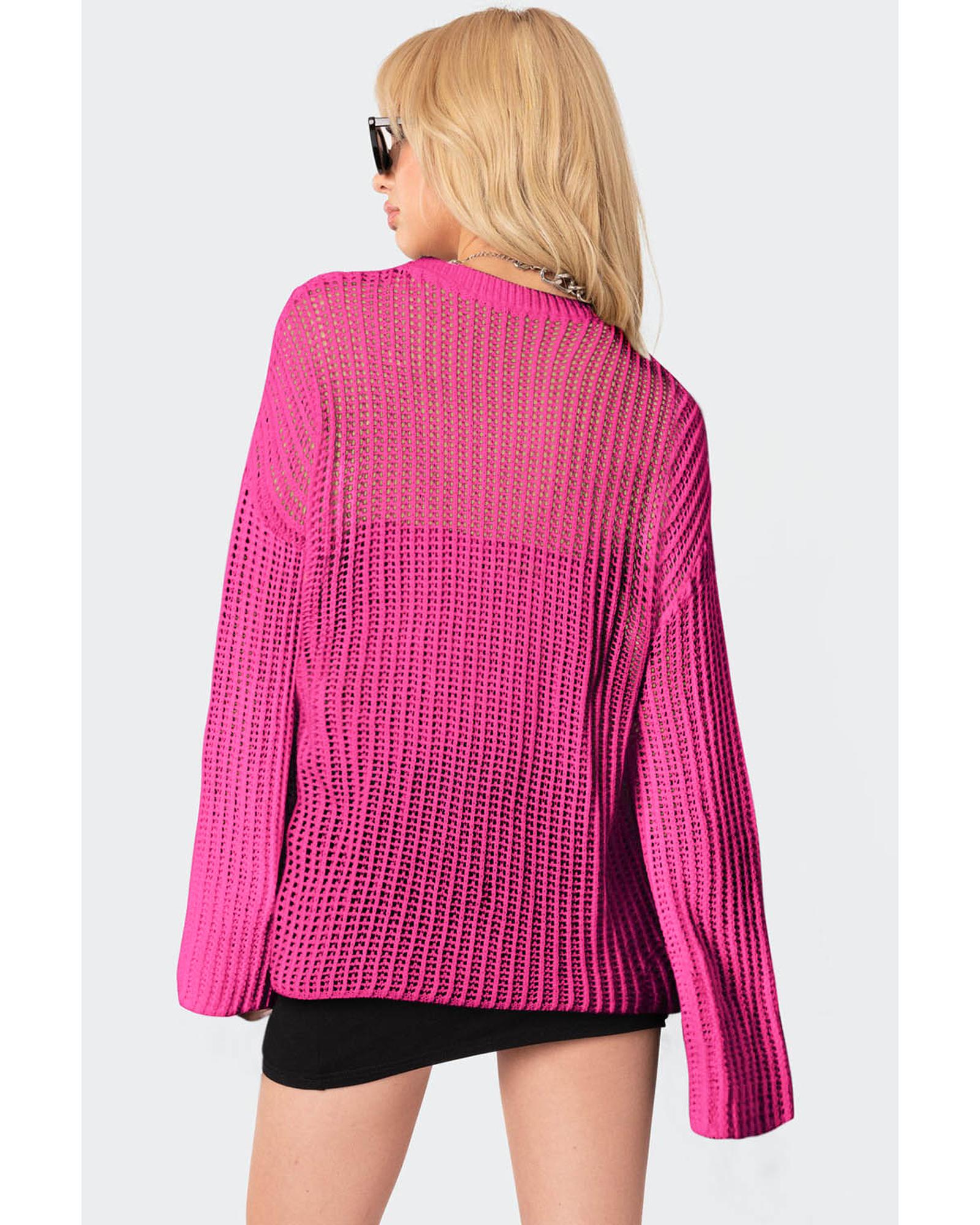 V539-AZEXDC2723220-6-XS-202506132307-00 Rose Seeing Stars Oversized Sweater - XS - Image 1