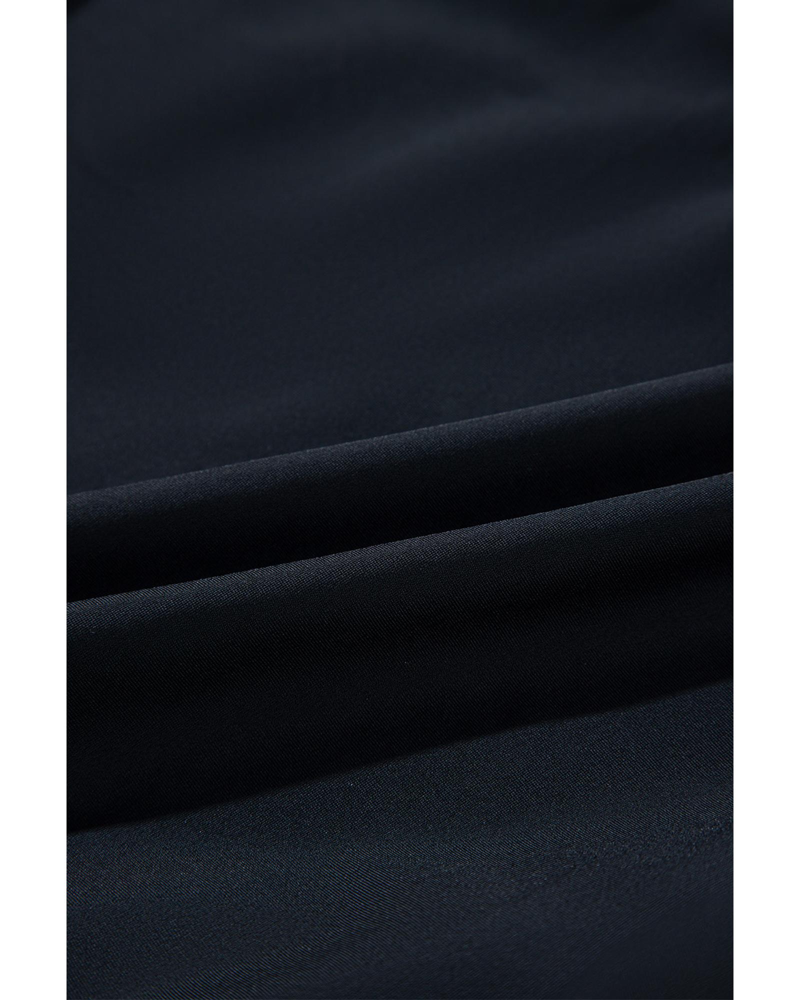 V539-AZEXDC444231-P2-S-202506140848-00 Black Color Block Ric Rac Trim U Neck One Piece Swimsuit - S - Image 1