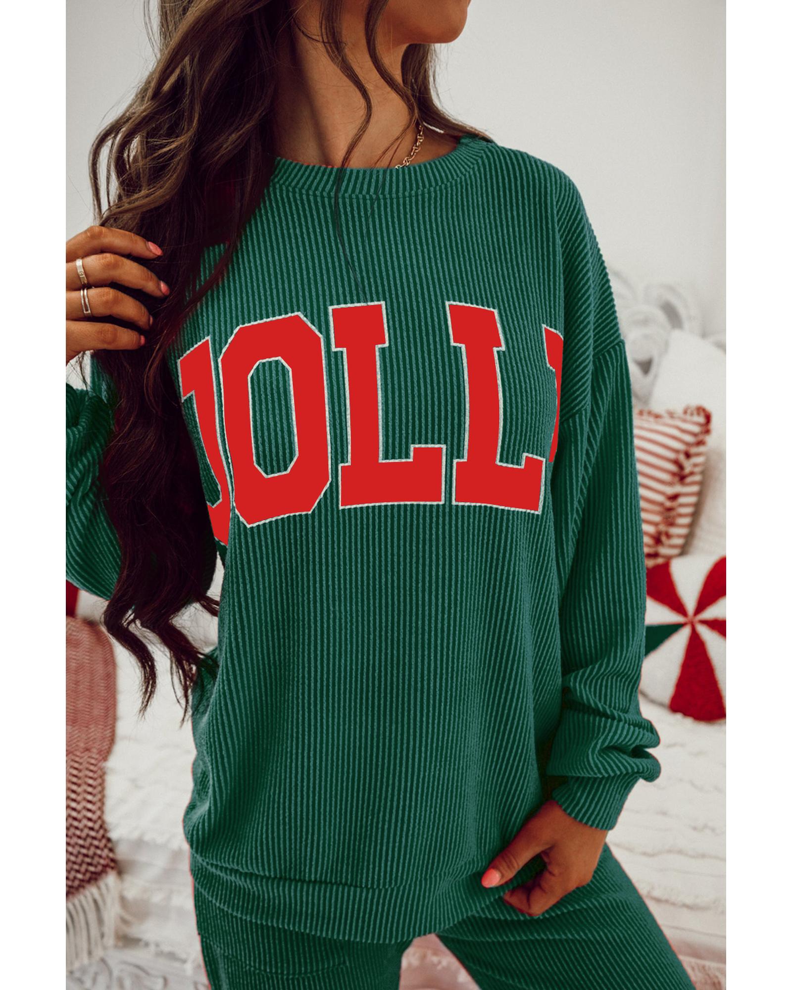 V539-AZEXDC626421-P2509-S-202506142153-00 Evergreen JOLLY Corded Long Sleeve Top and Pockets Pants Set - S - Image 1