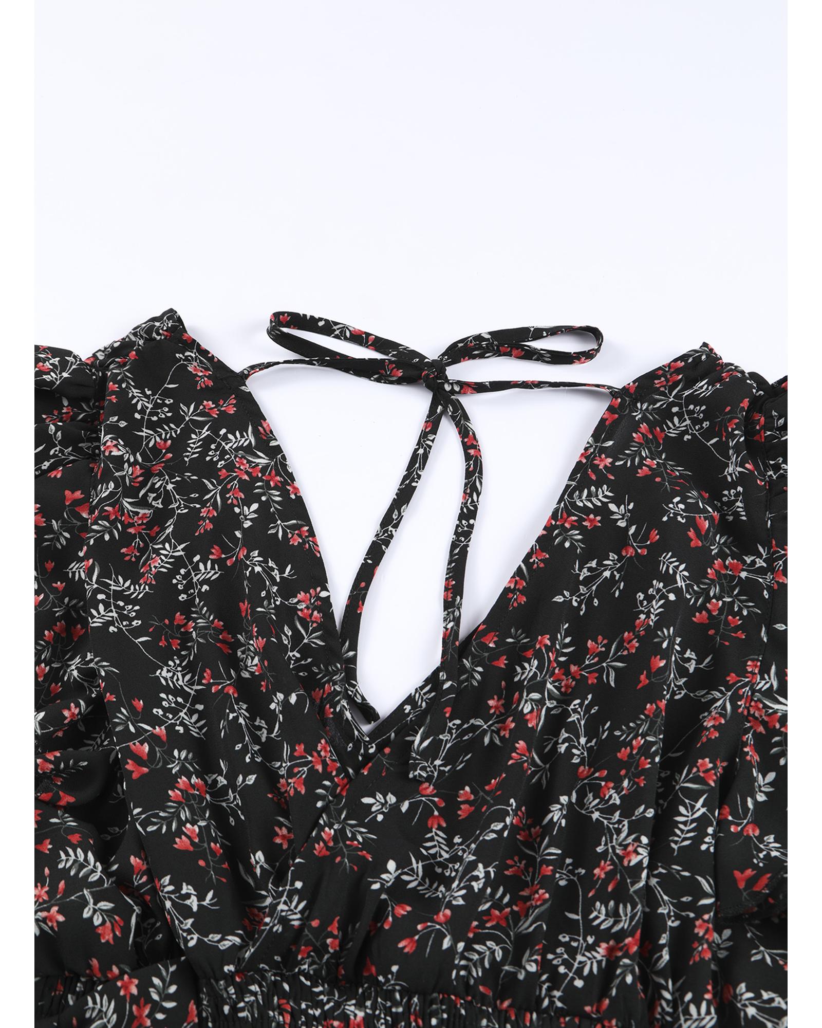 V539-AZEXDC63870-102-L-202508260045-00 Azura Exchange Floral Ruffled Crop Top and Maxi Skirt Set - L - Image 1