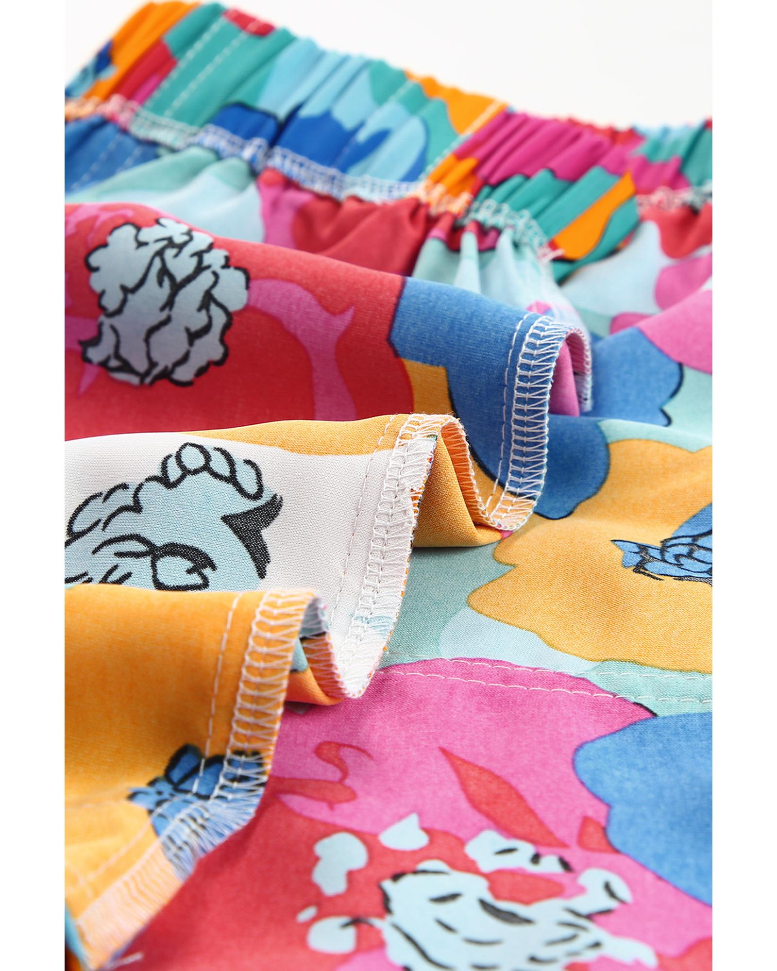 V539-AZEXDC731318-22-XL-202508252030-00 Azura Exchange Floral Print Drawstring Waist Casual Shorts - XL - Image 1