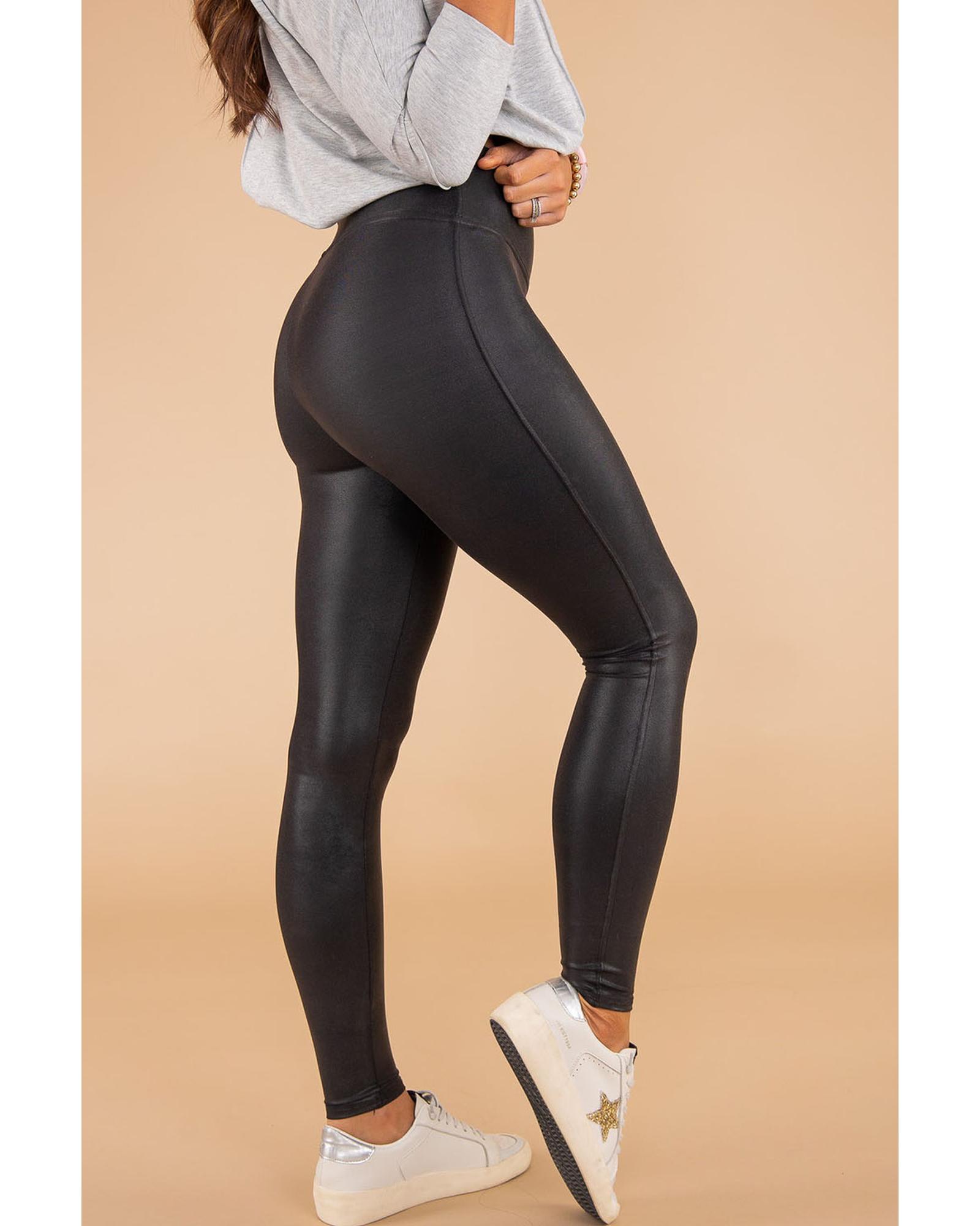 V539-AZEXDC761386-2-M-202508302055-00 Black Faux Leather Skinny Leggings - M - Image 1