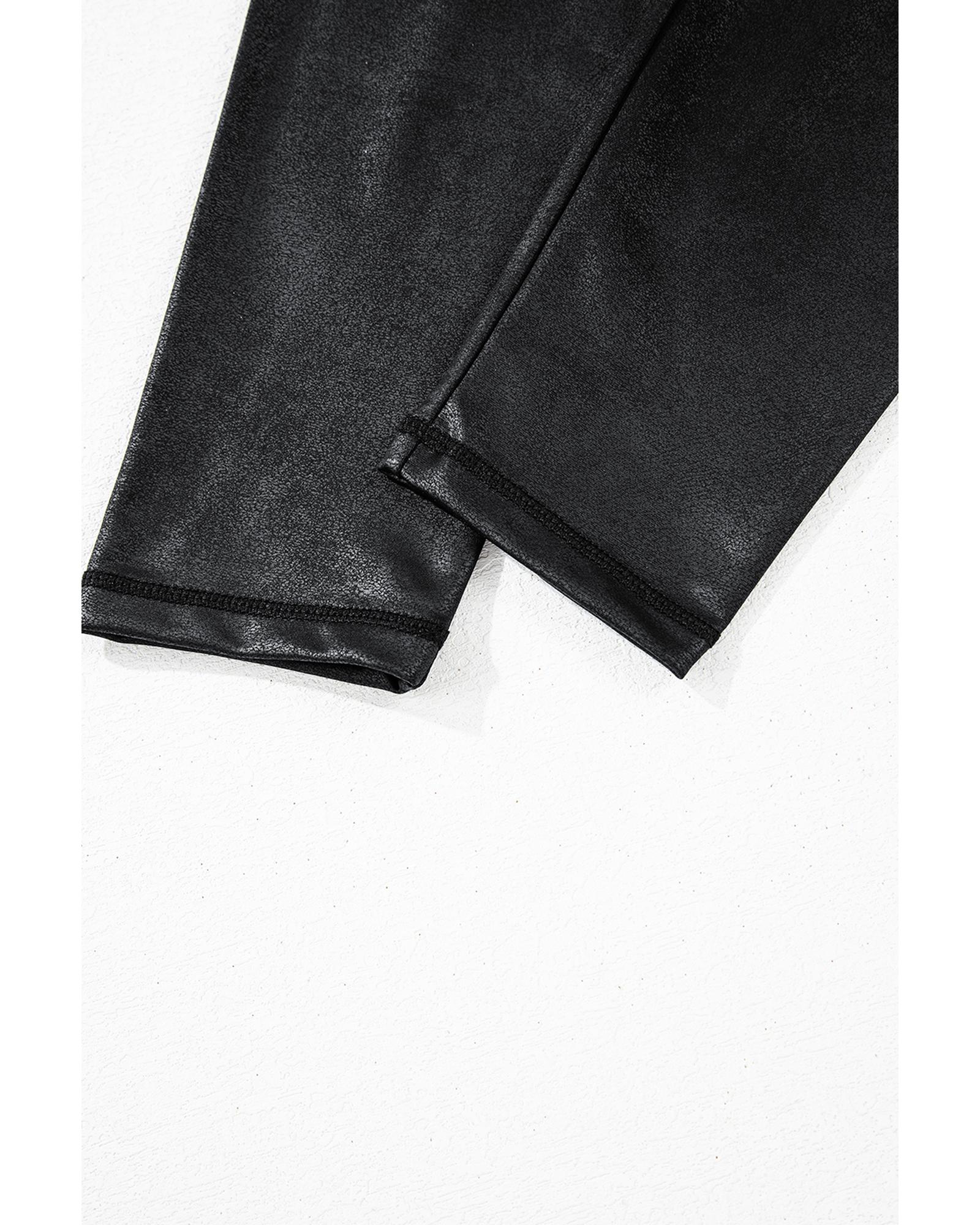 V539-AZEXDC761586-P2-XL-202506150816-00 Black V Crossover High Waist Pocketed Leggings - XL - Image 1