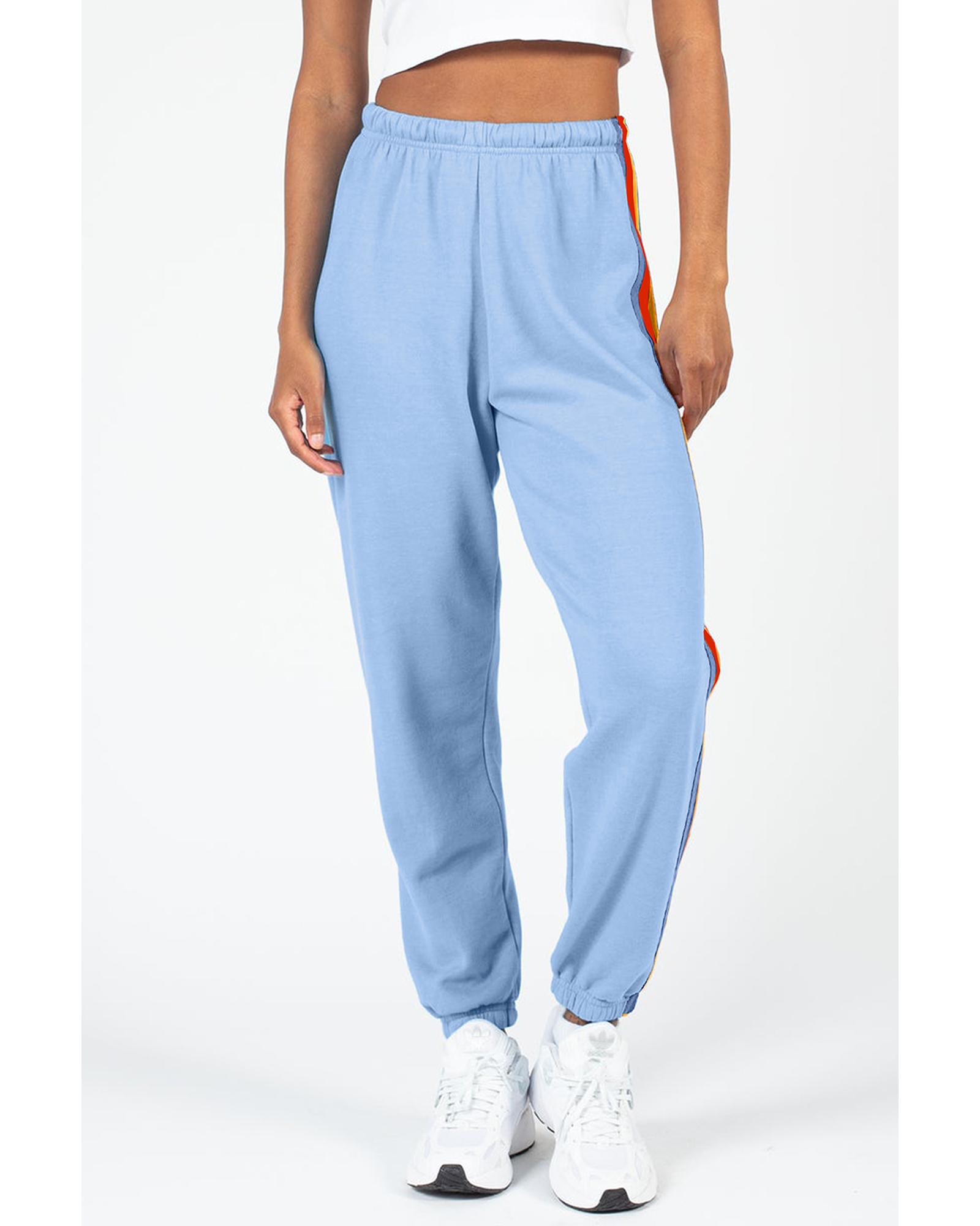 V539-AZEXDC7713367-P4-M-202508301110-00 Light Blue Counting Rainbows High Waist Sweatpants - M - Image 1