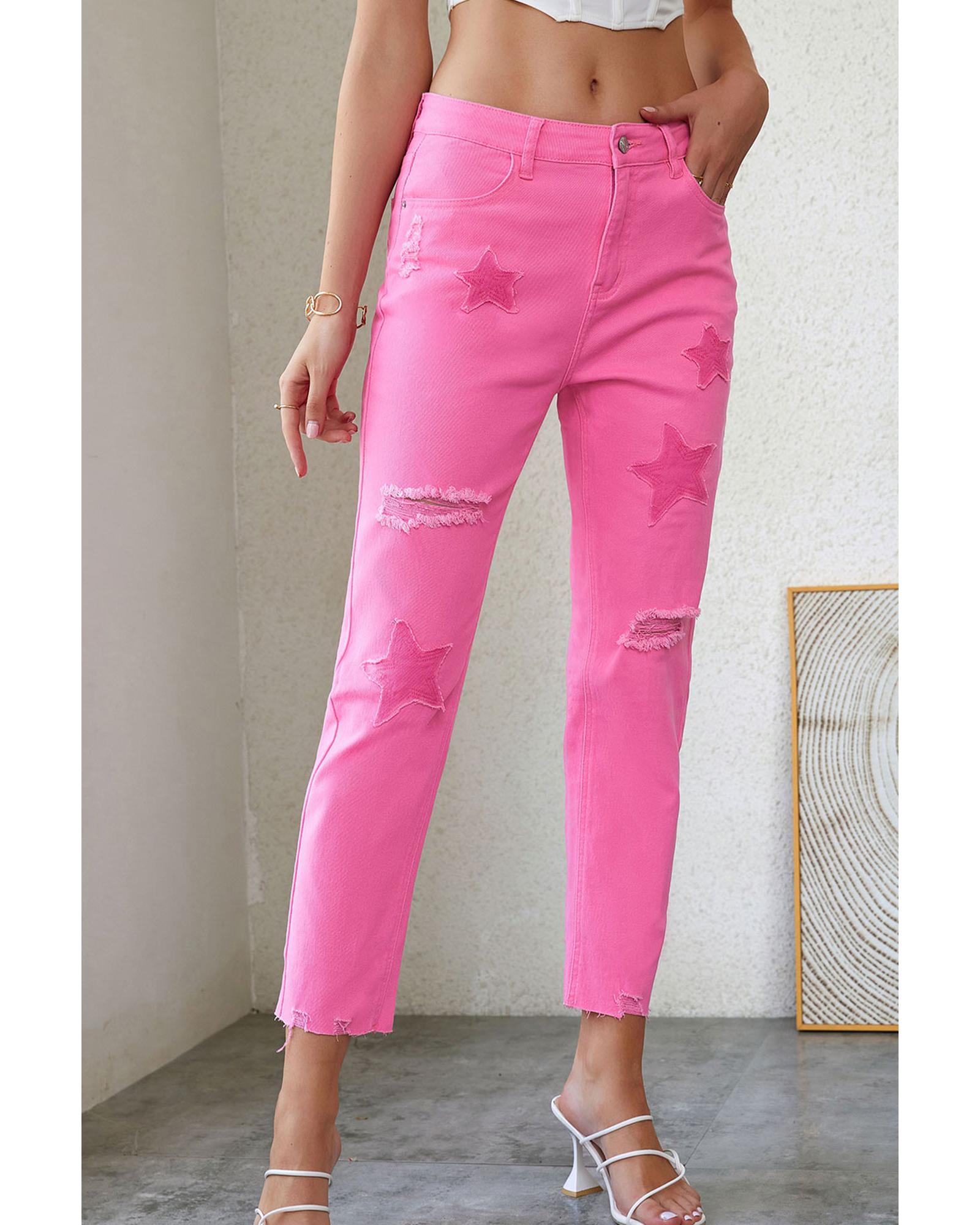 V539-AZEXDC7873347-10-6-164260-00 Azura Exchange Patchwork Straight Leg Jeans - 6 US - Image 1