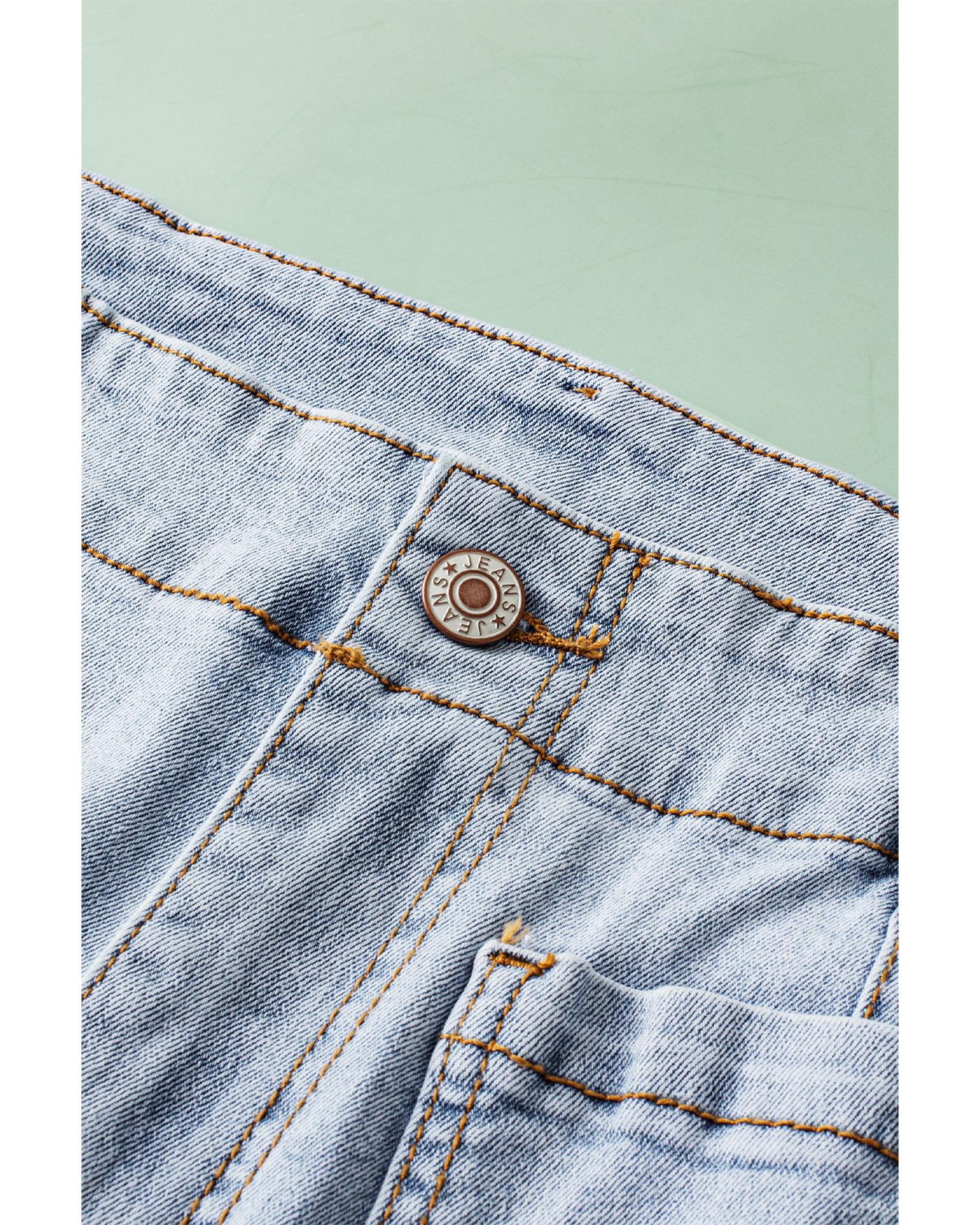 V539-AZEXDC7874898-P804-12-202508281425-00 Beau Blue Acid Wash Contrast Edge Pocketed Cropped Jeans - 12 US - Image 1