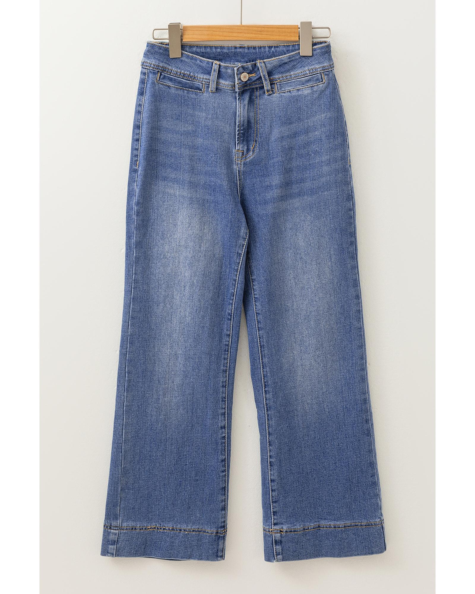 V539-AZEXDC7875209-P604-14-202508310030-00 Ashleigh Blue Mineral Wash High Waist Bell Bottom Crop Jeans - 14 US - Image 1