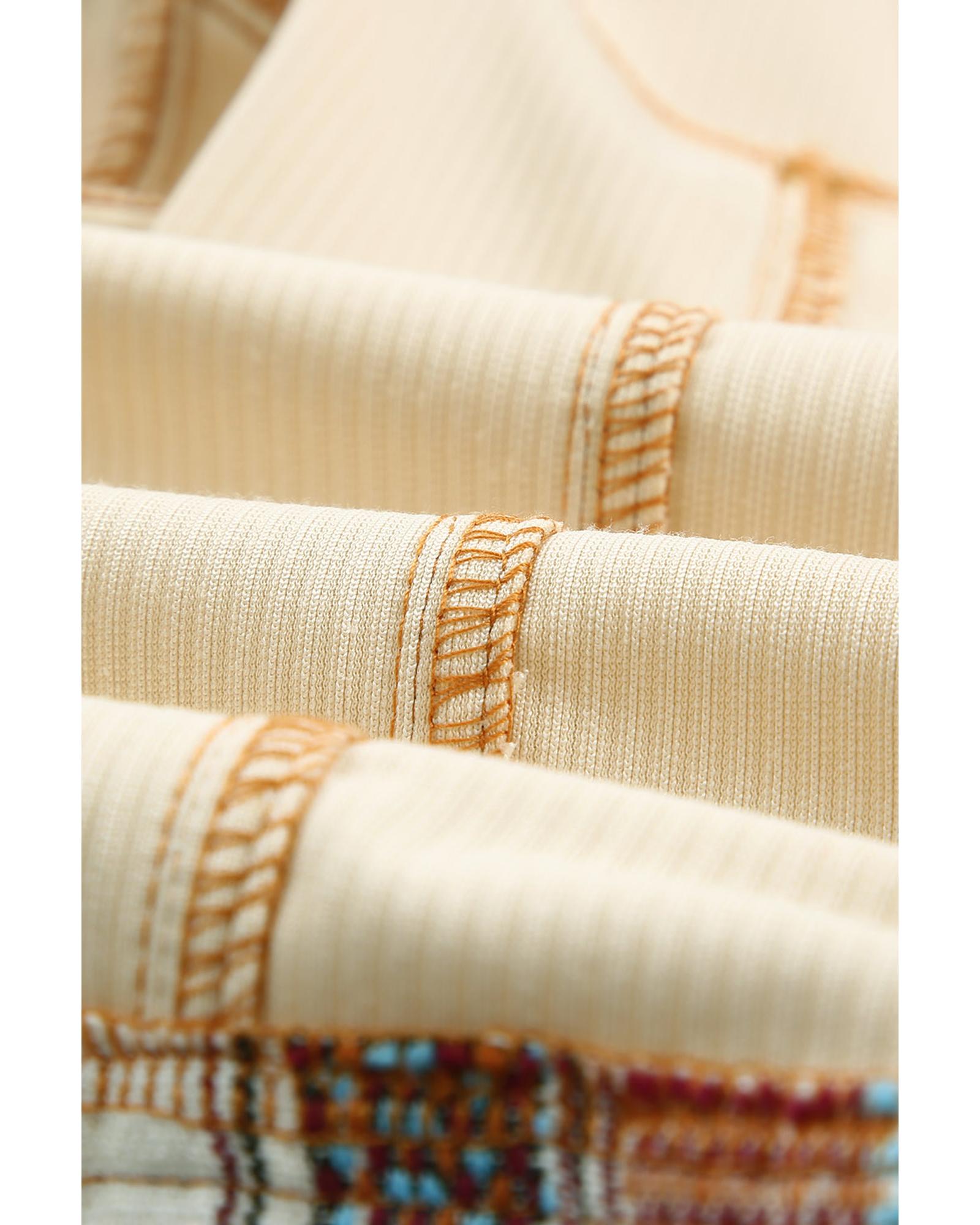 V539-AZEXDC8512028-15-M-202508281850-00 Button Up Pockets Striped Color Block Corduroy Jacket - M - Image 1