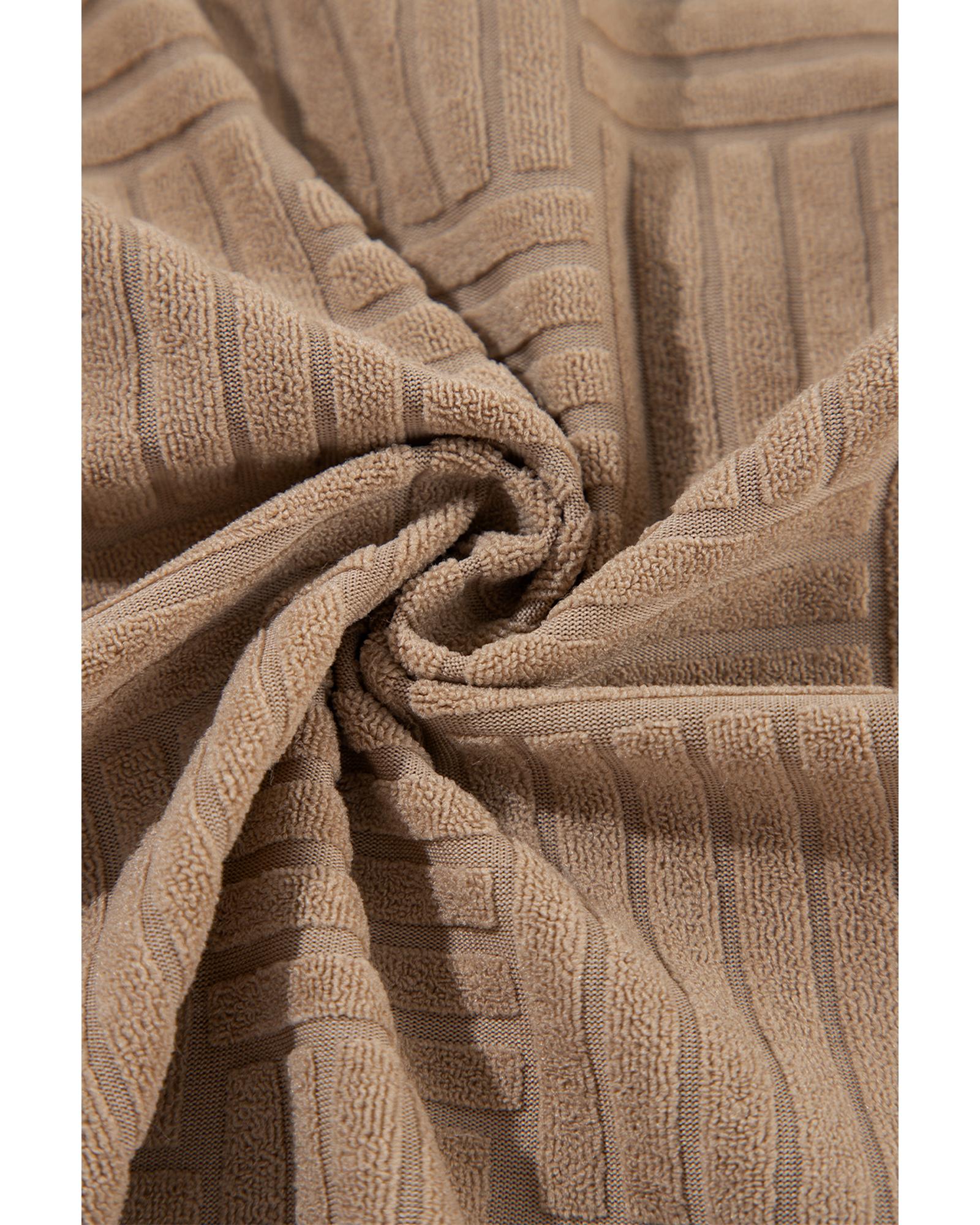 V539-AZEXDC8513301-P1117-XL-202508310150-00 Dark Khaki Textured Chest Pocket Button-up Shacket - XL - Image 1