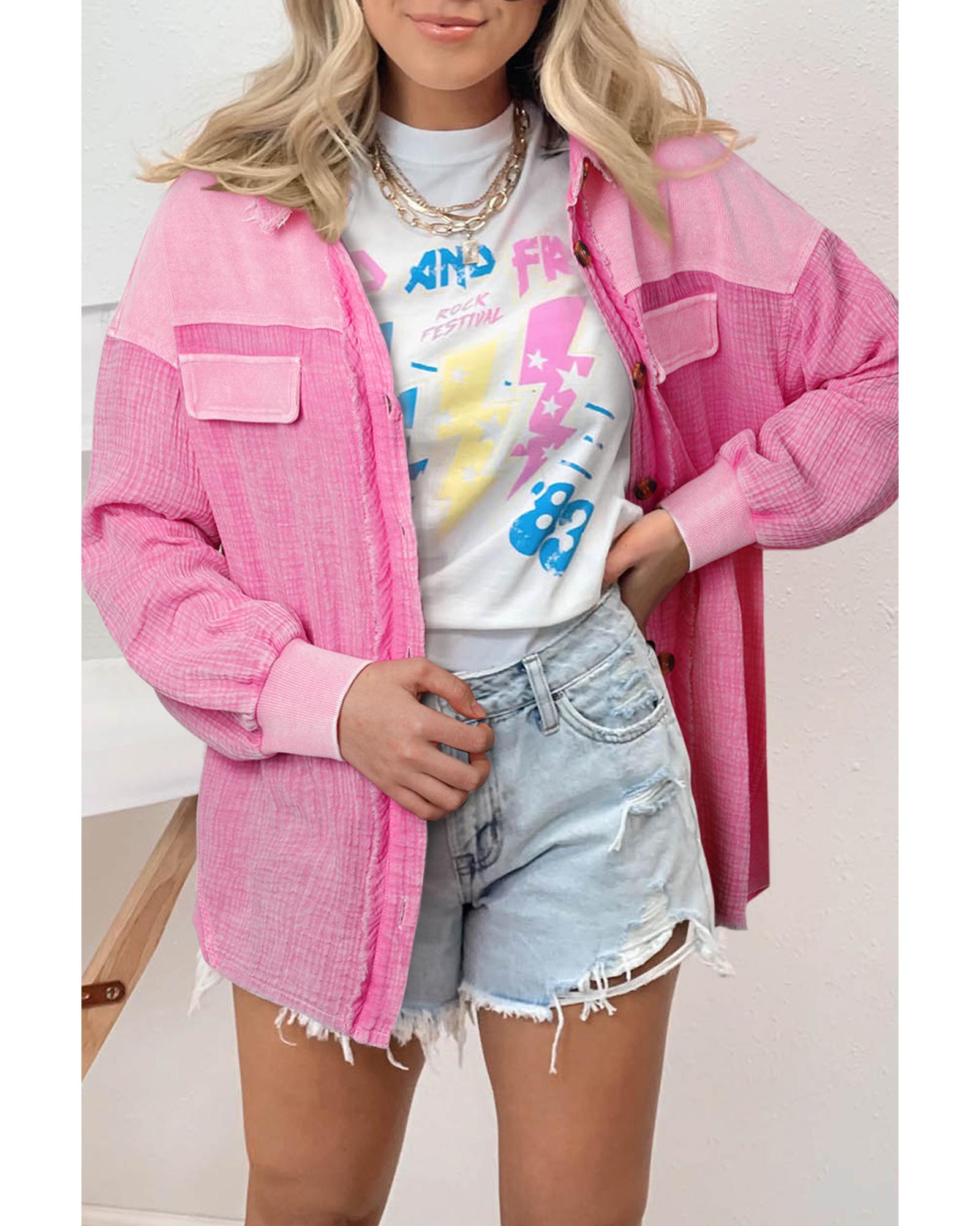 V539-AZEXDC854413-6-S-202506151932-00 Rose Mineral Washed Cotton Shacket - S - Image 1