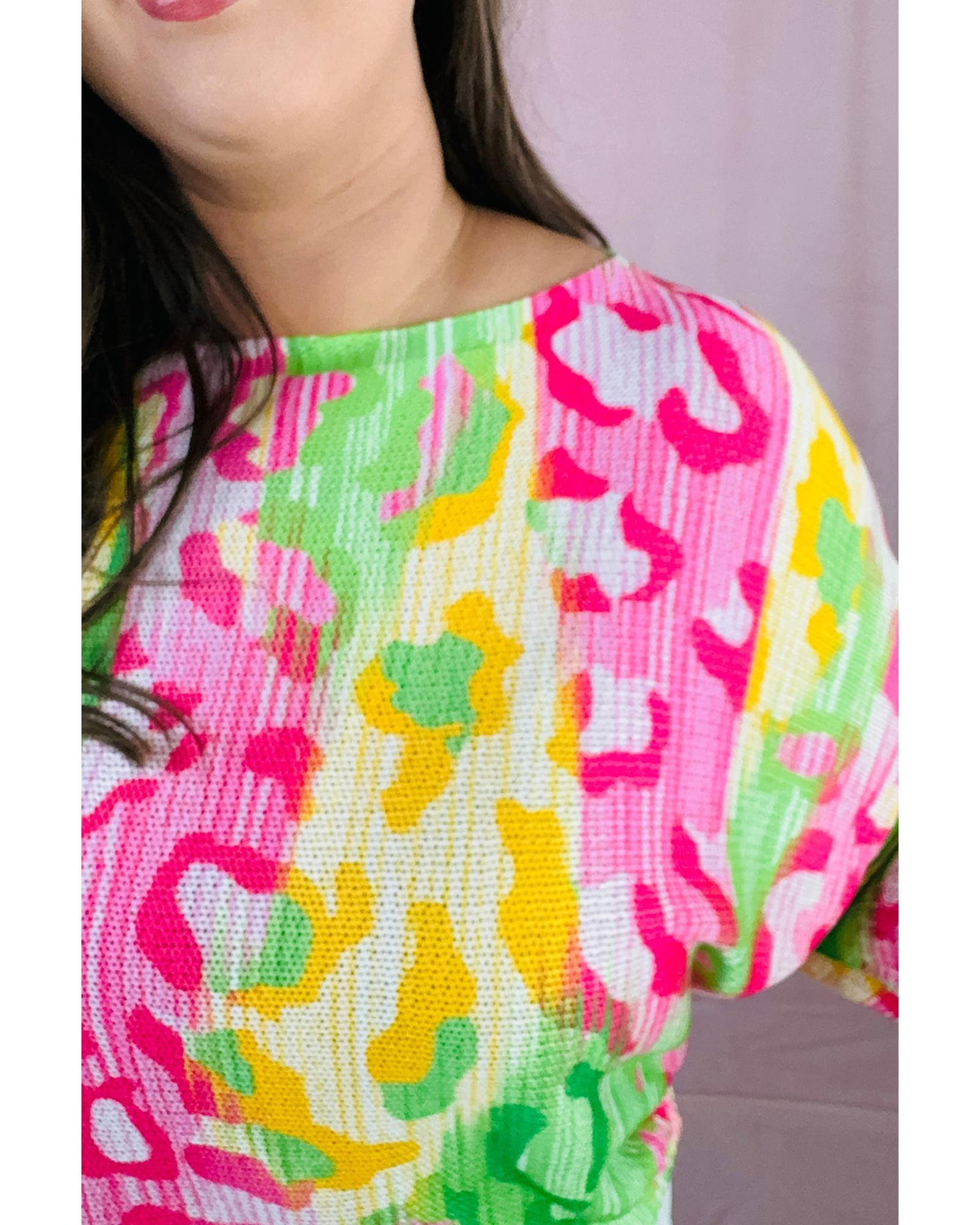 V539-AZEXPL2521127-P22-3X-202508311020-00 Multicolour Leopard Color Block Knitted Crewneck Plus Size T Shirt - 3X - Image 1
