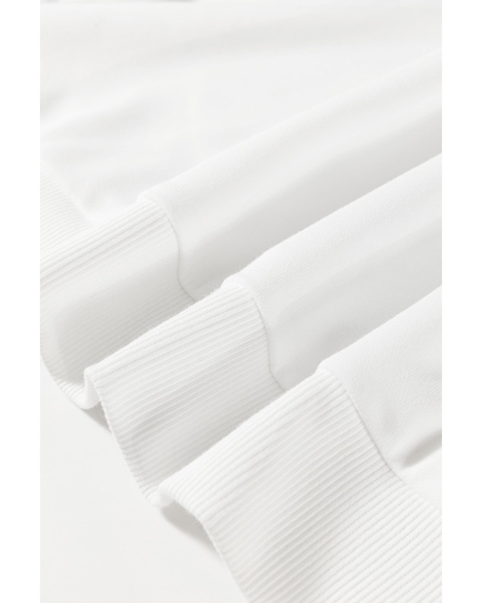 V539-AZEXPL25225975-P1-4X-202508311135-00 White Plus Size Colorful Striped Drop Shoulder Loose Sweatshirt - 4X - Image 1