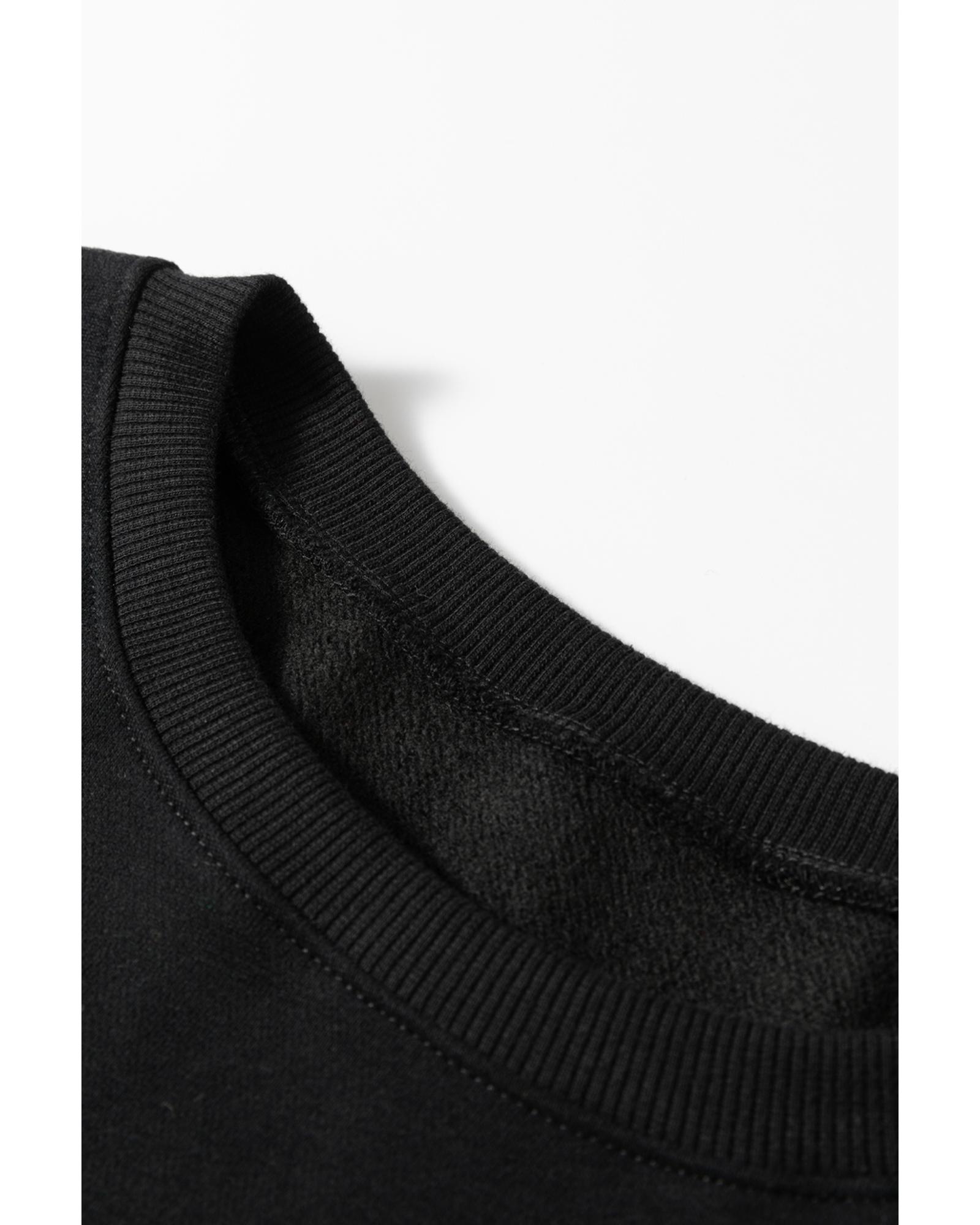 V539-AZEXPL25317324-P2-1X-202506190026-00 Black Loose Patchwork Crewneck Plus Size Sweatshirt - 1X - Image 1