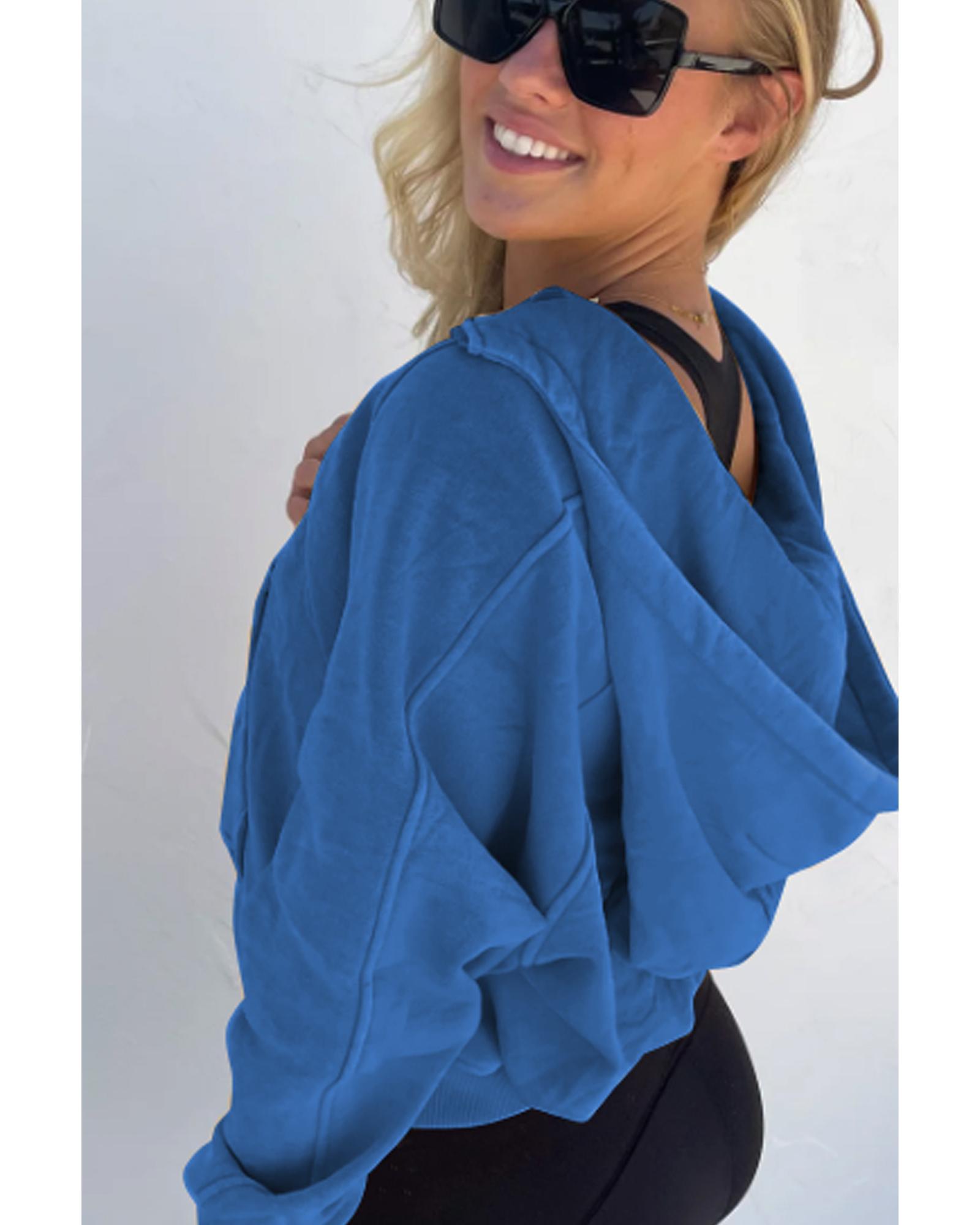 V539-AZEXPL253329-P105-3X-202508310950-00 Bluing Plus Size Mineral Wash Zip up Hoodie - 3X - Image 1