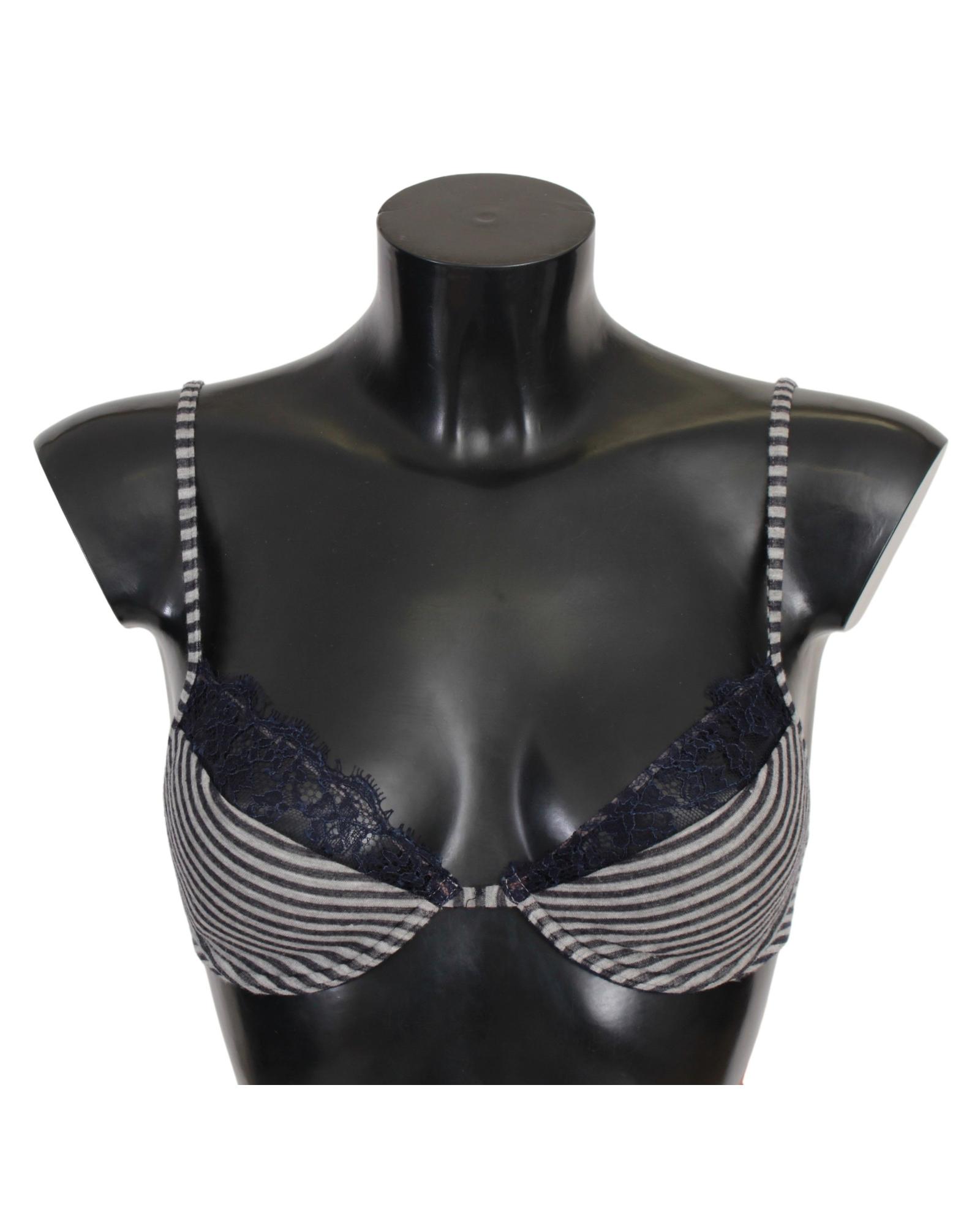 V539-BIK751-S-202509010810-00 ERMANNO SCERVINO Striped Lace Bra with Logo Detail 2 IT Women - Image 1
