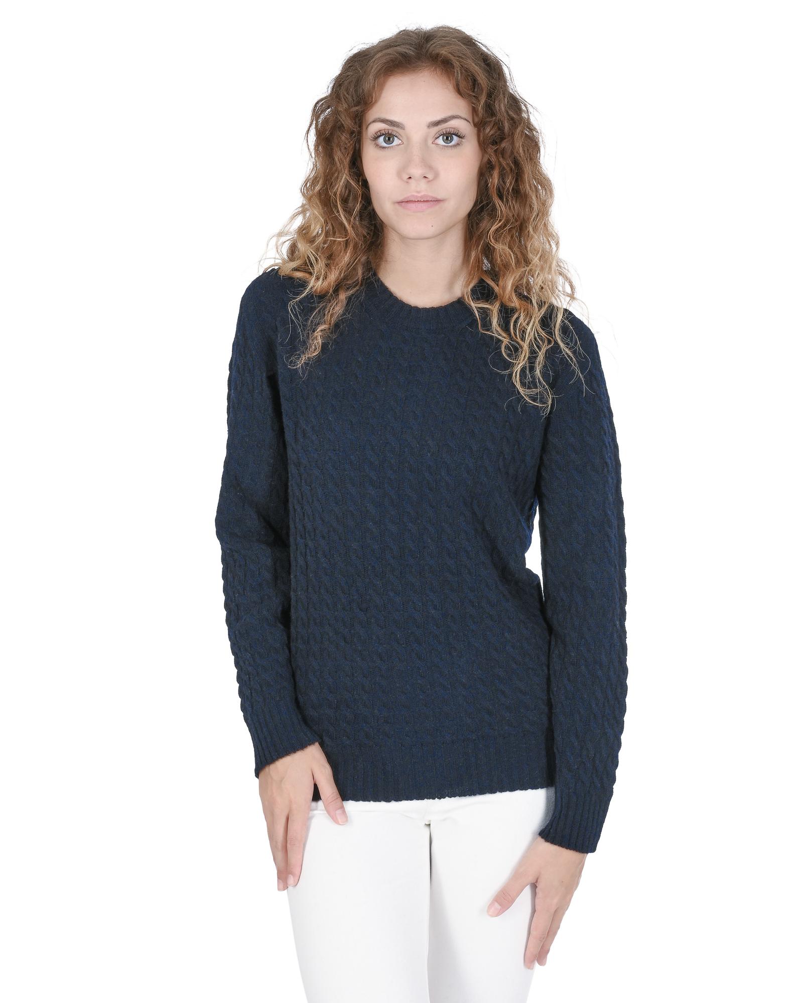 V539-BTB107871-176256-00 Crown of Edinburgh Cashmere Women's Cashmere Round Neck Womens Sweater in Navy blue - 44 EU - Image 1