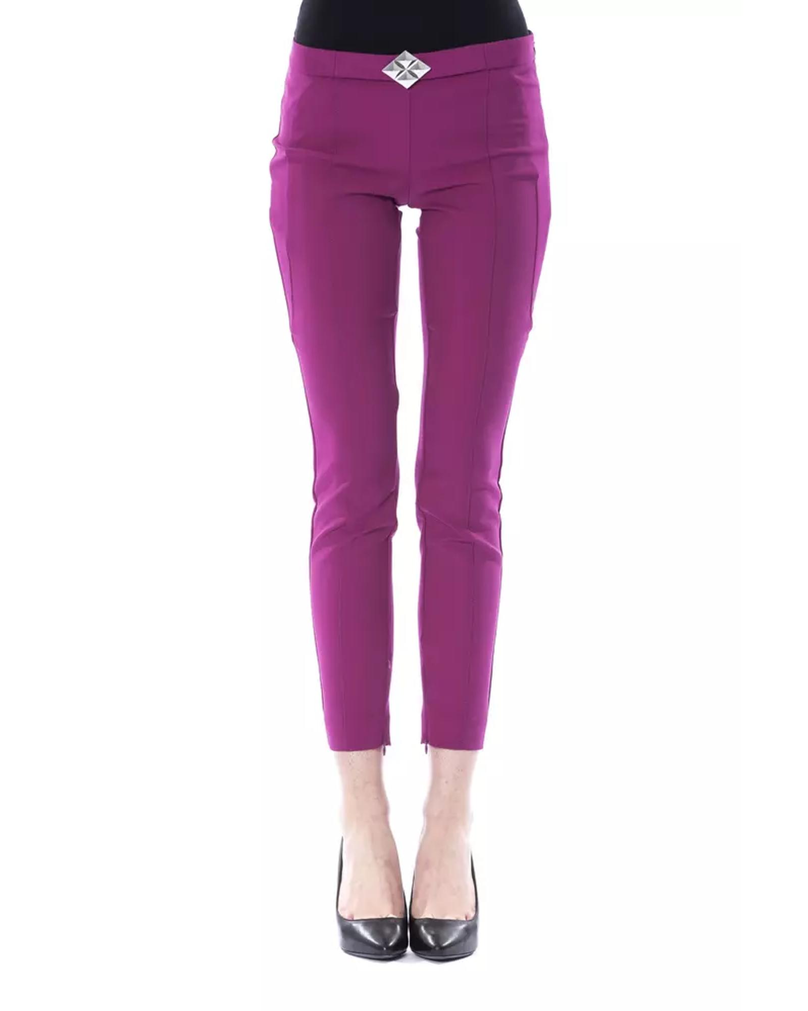 V539-BY-17639-IT44L-202509011300-00 Lateral Closure Skinny Pants with Frontal Application 44 IT Women - Image 1