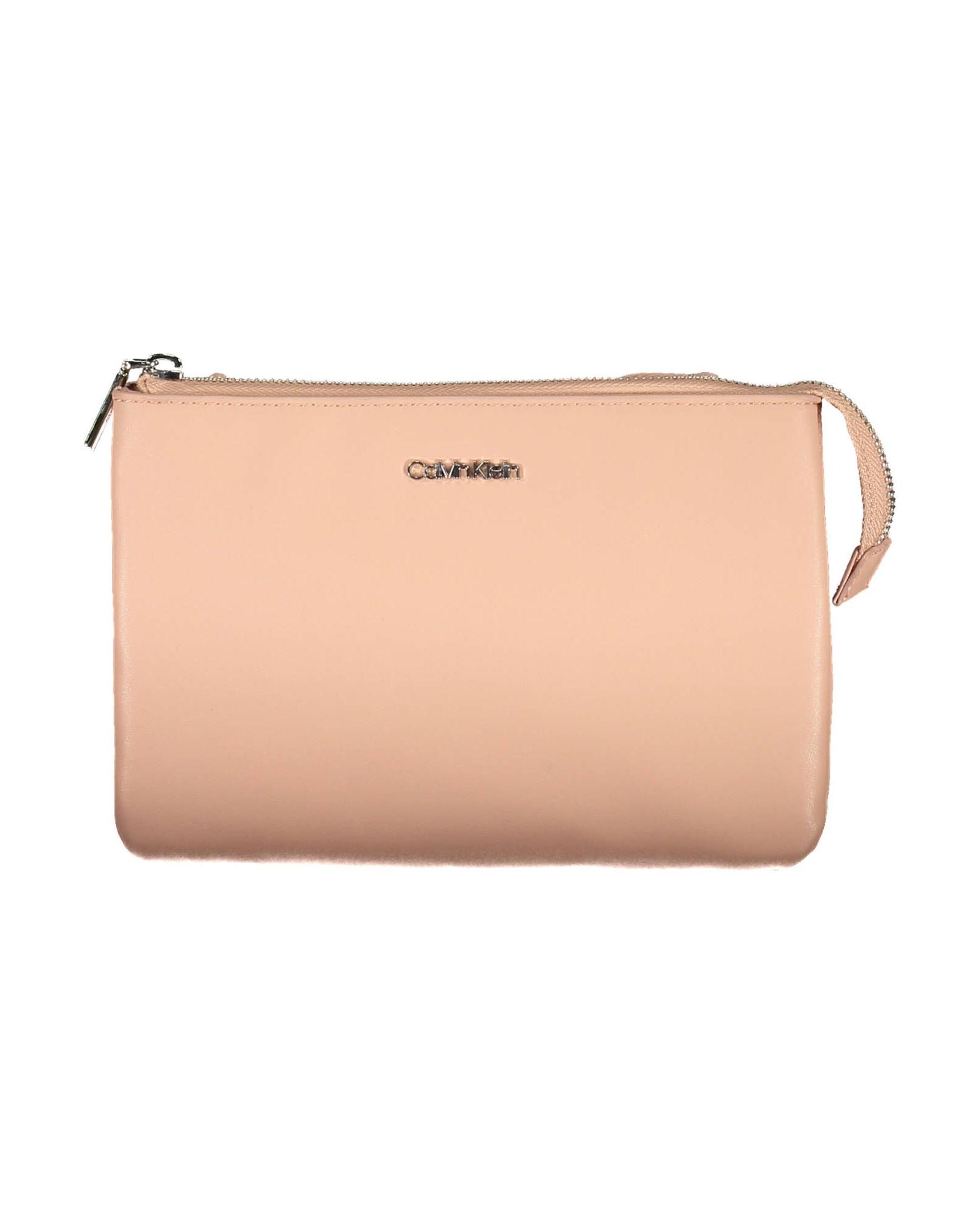 V539-CA-17743-202506160447-00 Calvin Klein Women's Chic Pink Contrasting Details Shoulder Bag - One Size - Image 1