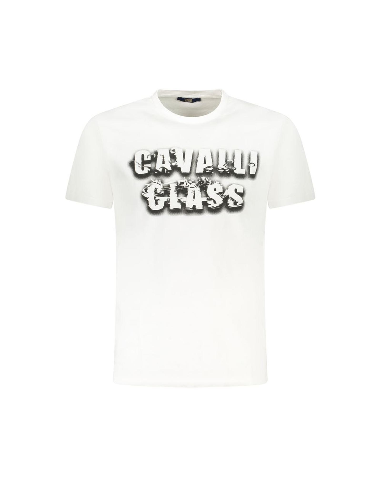 V539-CA-36645-XL-202506161610-00 Cavalli Class Men's White Cotton T-Shirt - XL - Image 1