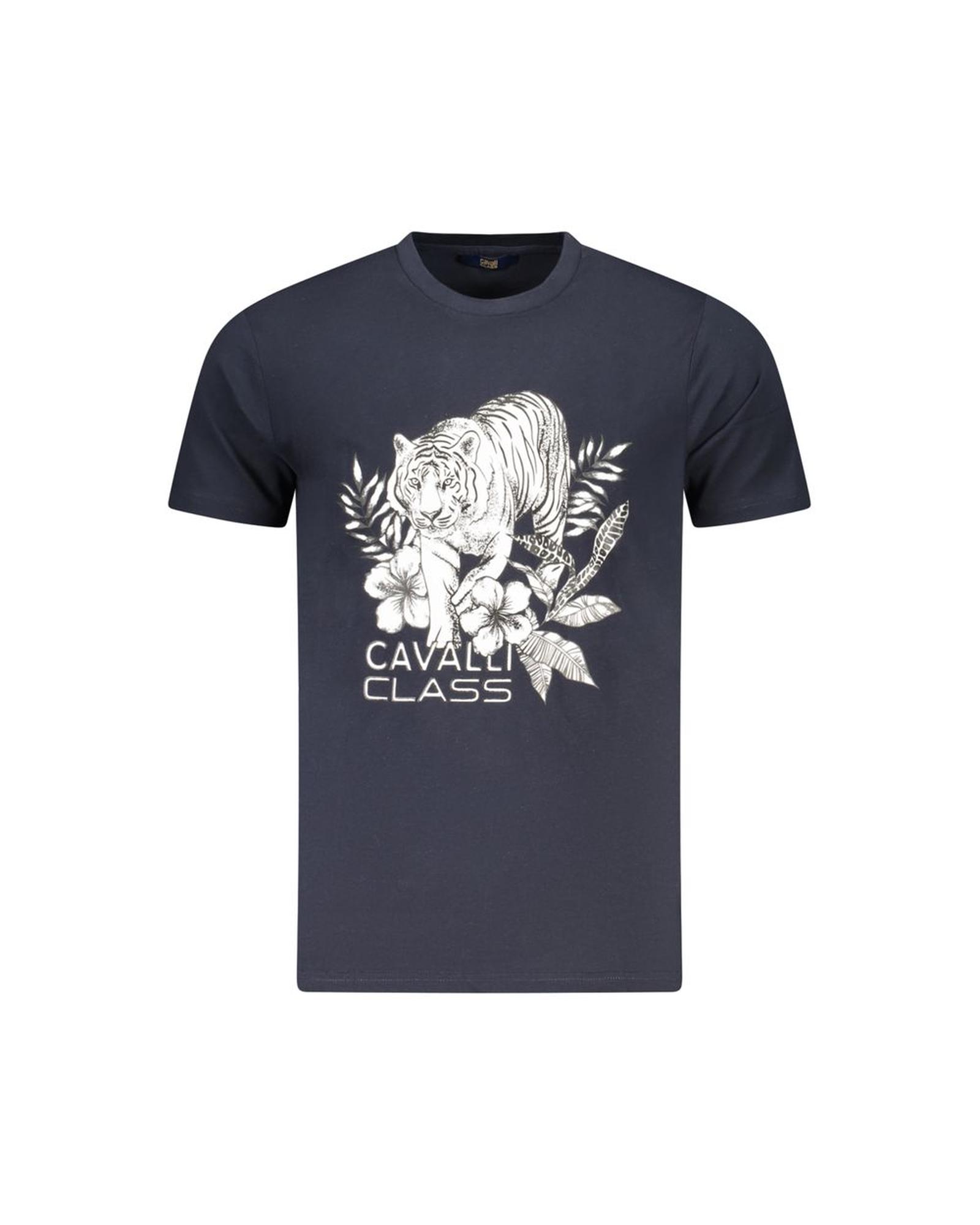 V539-CA-36648-XL-202506161610-00 Cavalli Class Men's Blue Cotton T-Shirt - XL - Image 1