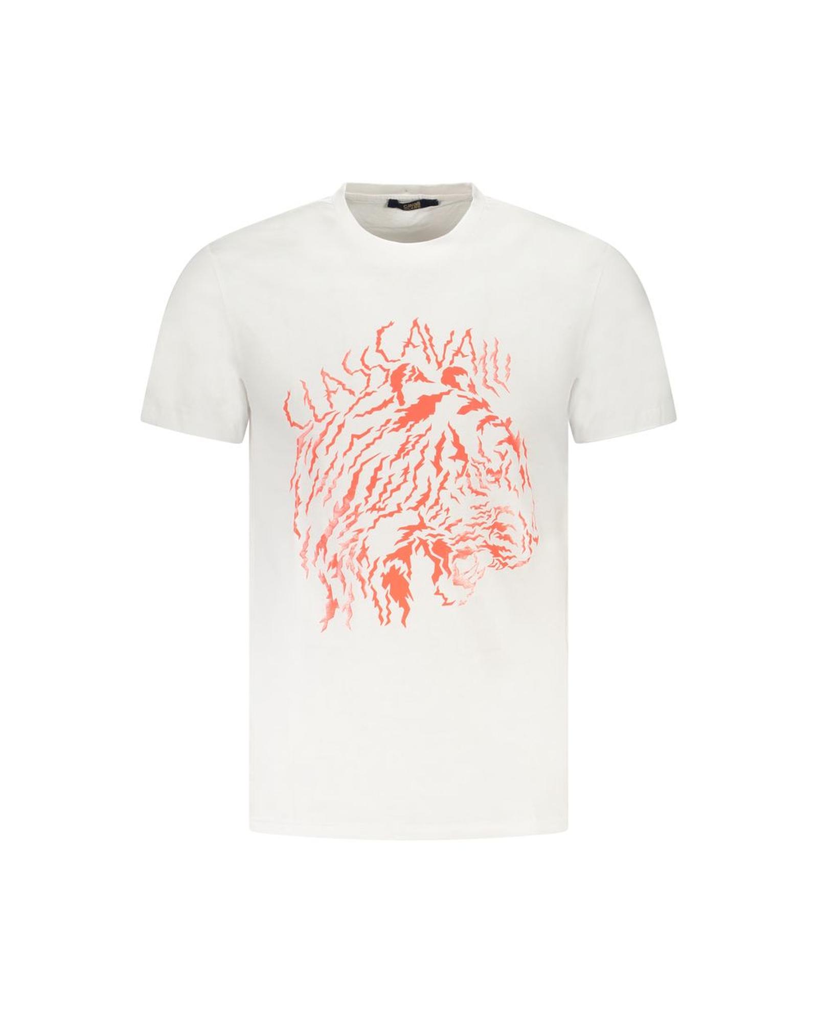 V539-CA-36672-XL-202506161402-00 Cavalli Class Men's White Cotton T-Shirt - XL - Image 1