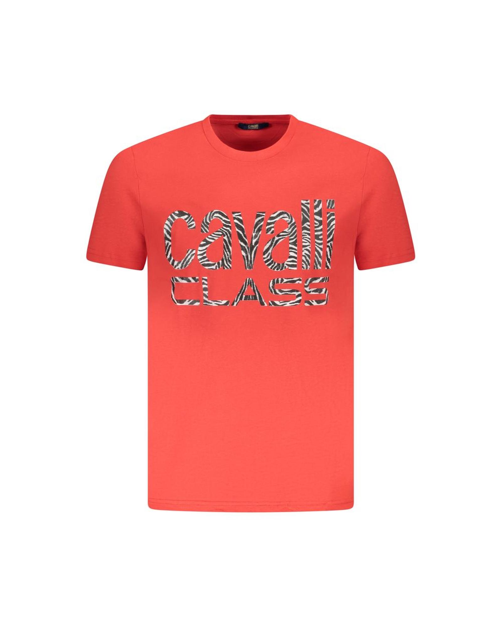 V539-CA-36687-XL-202506161436-00 Cavalli Class Men's Red Cotton T-Shirt - XL - Image 1