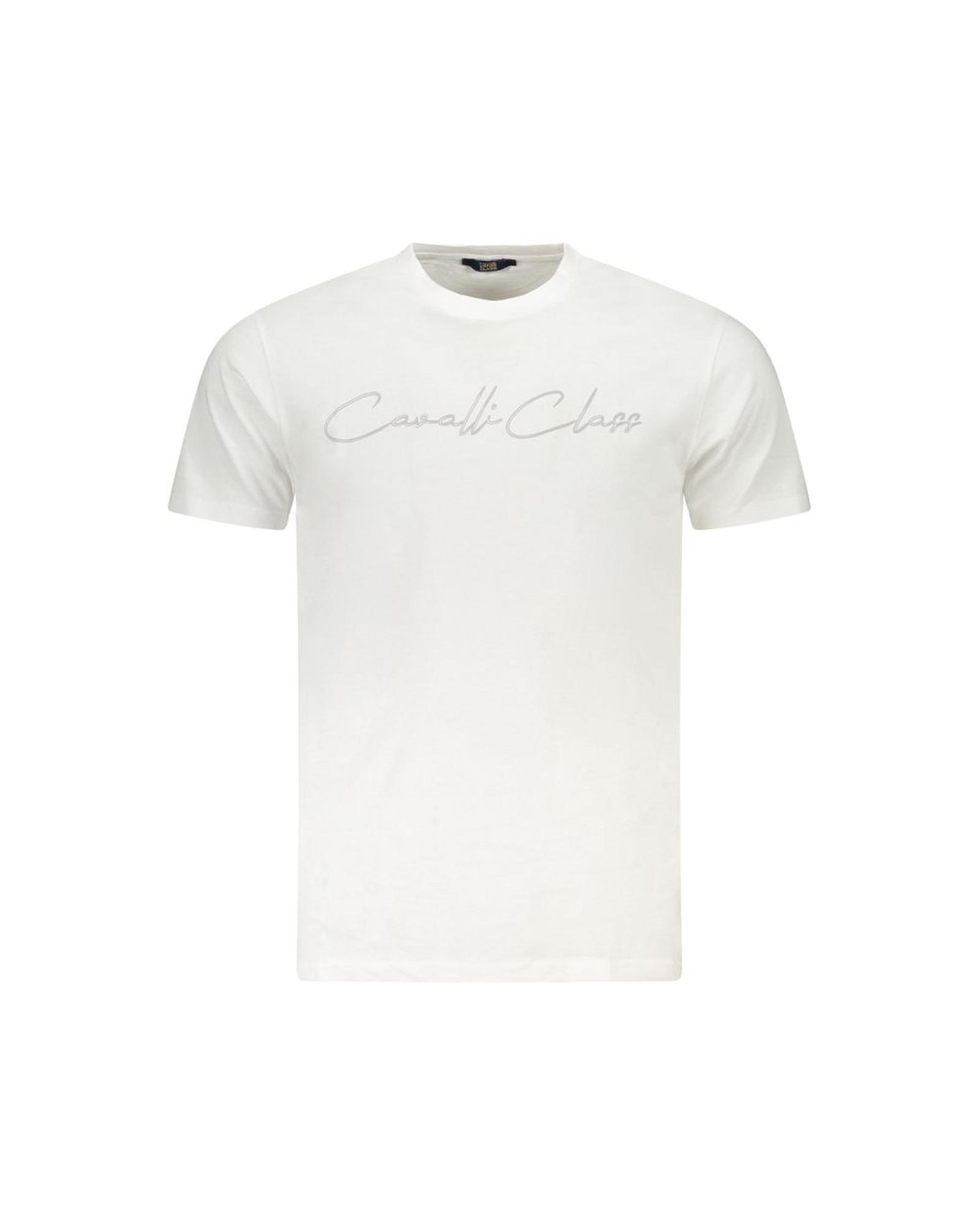 V539-CA-36689-XXL-202506161441-00 Cavalli Class Men's White Cotton TShirt - 2XL - Image 1