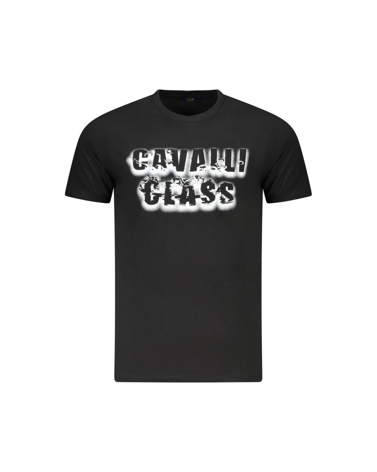 V539-CA-36696-L-202506161502-00 Cavalli Class Men's Black Cotton T-Shirt - L - Image 1