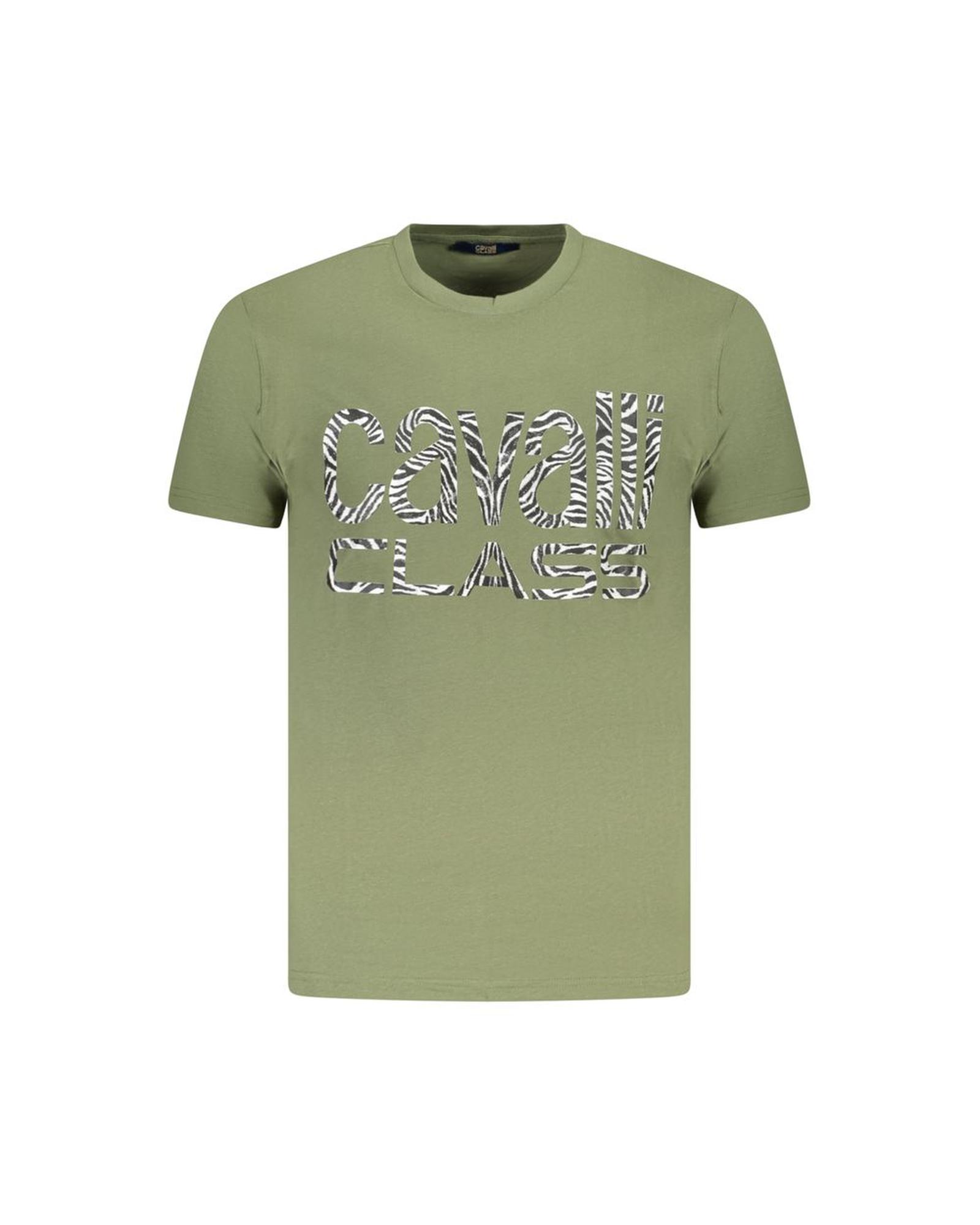 V539-CA-36705-M-202506161527-00 Cavalli Class Men's Green Cotton T-Shirt - M - Image 1
