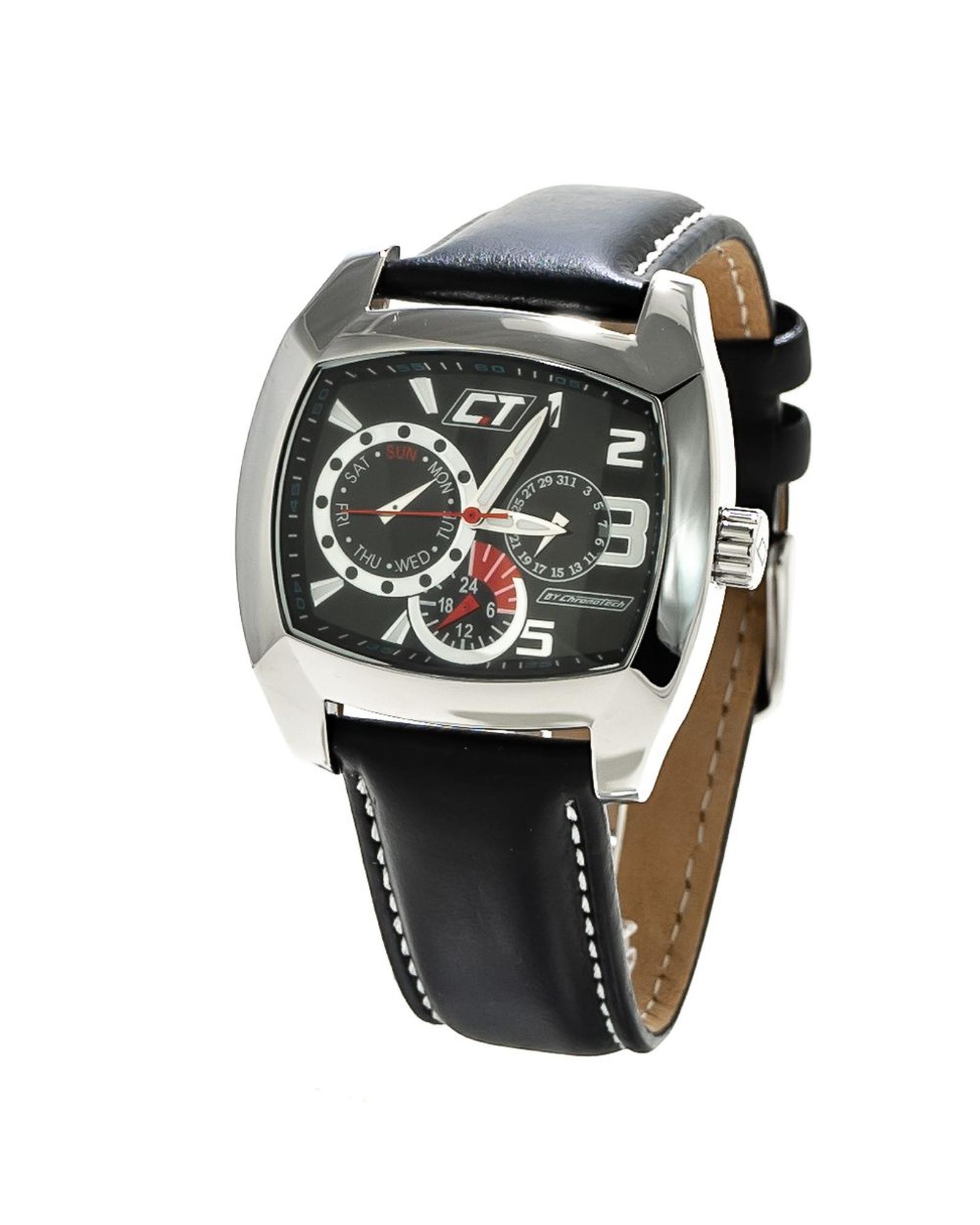 V539-CHCC7049M02AC-202506161746-00 Chronotech Men's Black Leather Watch - One Size - Image 1