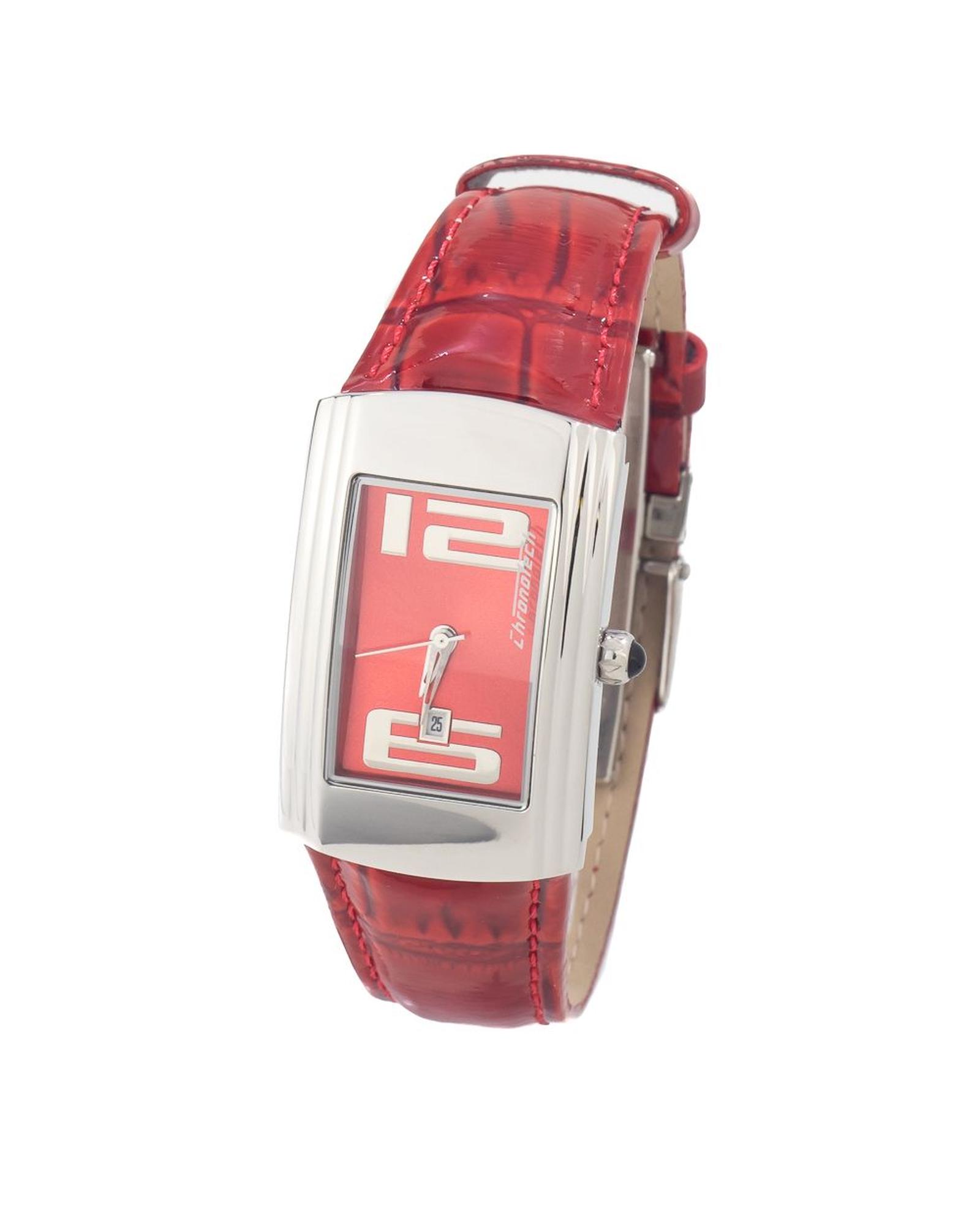 V539-CHCT7017L05AC-202506191931-00 Chronotech Women's Red Leather Watch - One Size - Image 1
