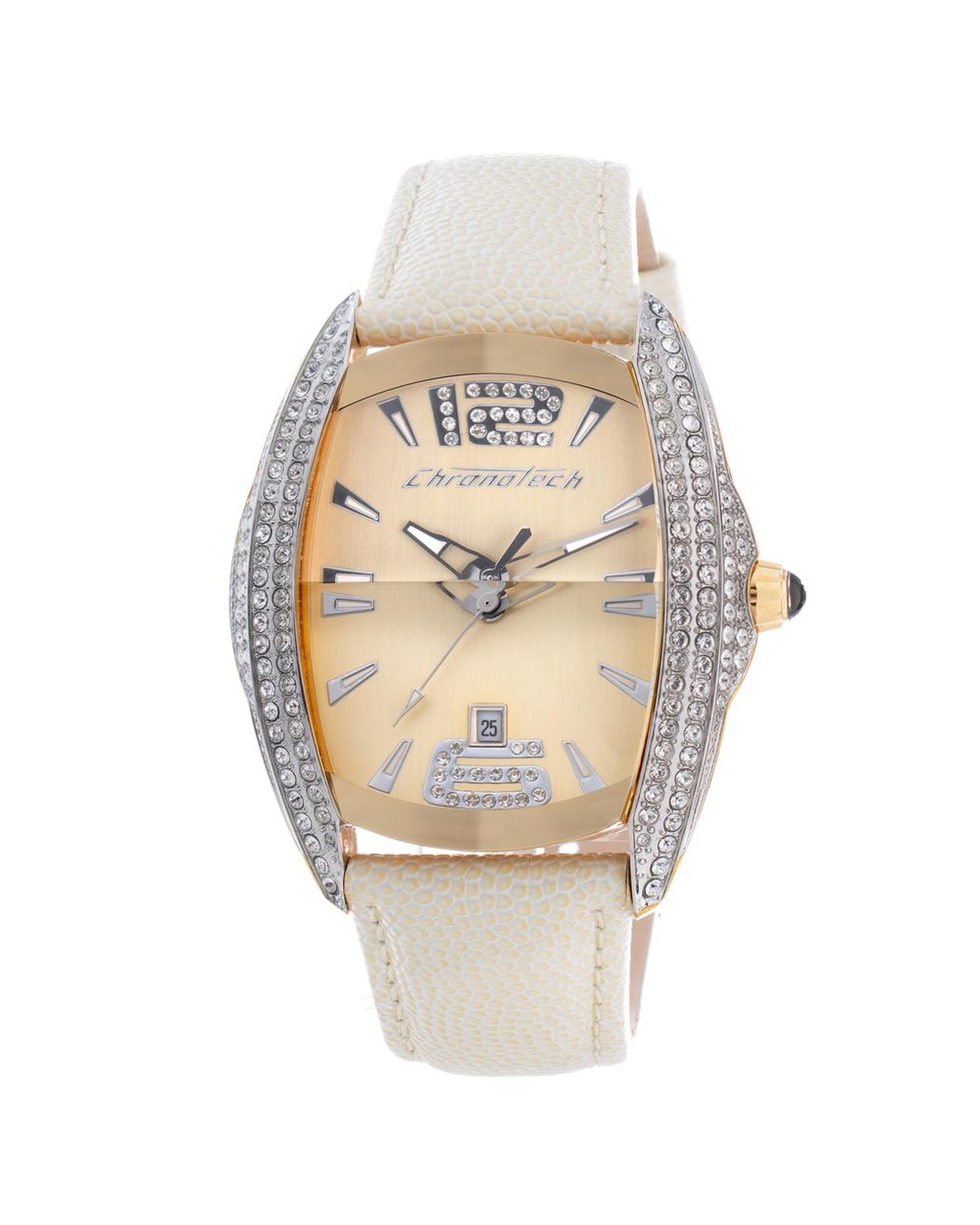 V539-CHCT7814M04SAC-202506161754-00 Chronotech Women's Beige Leather Watch - One Size - Image 1