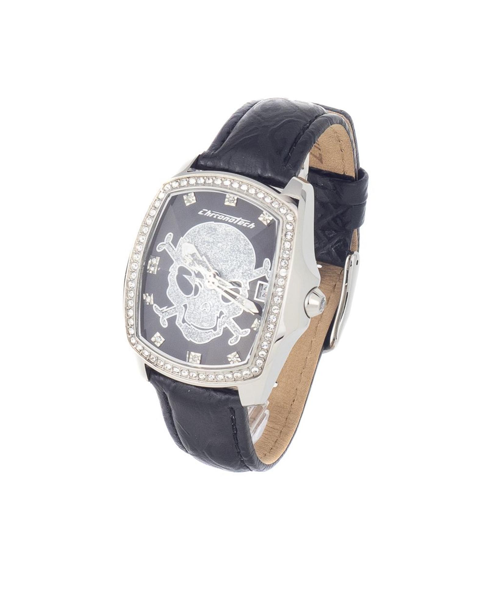 V539-CHCT7896LS102AC-202506161810-00 Chronotech Women's Black Leather Watch - One Size - Image 1