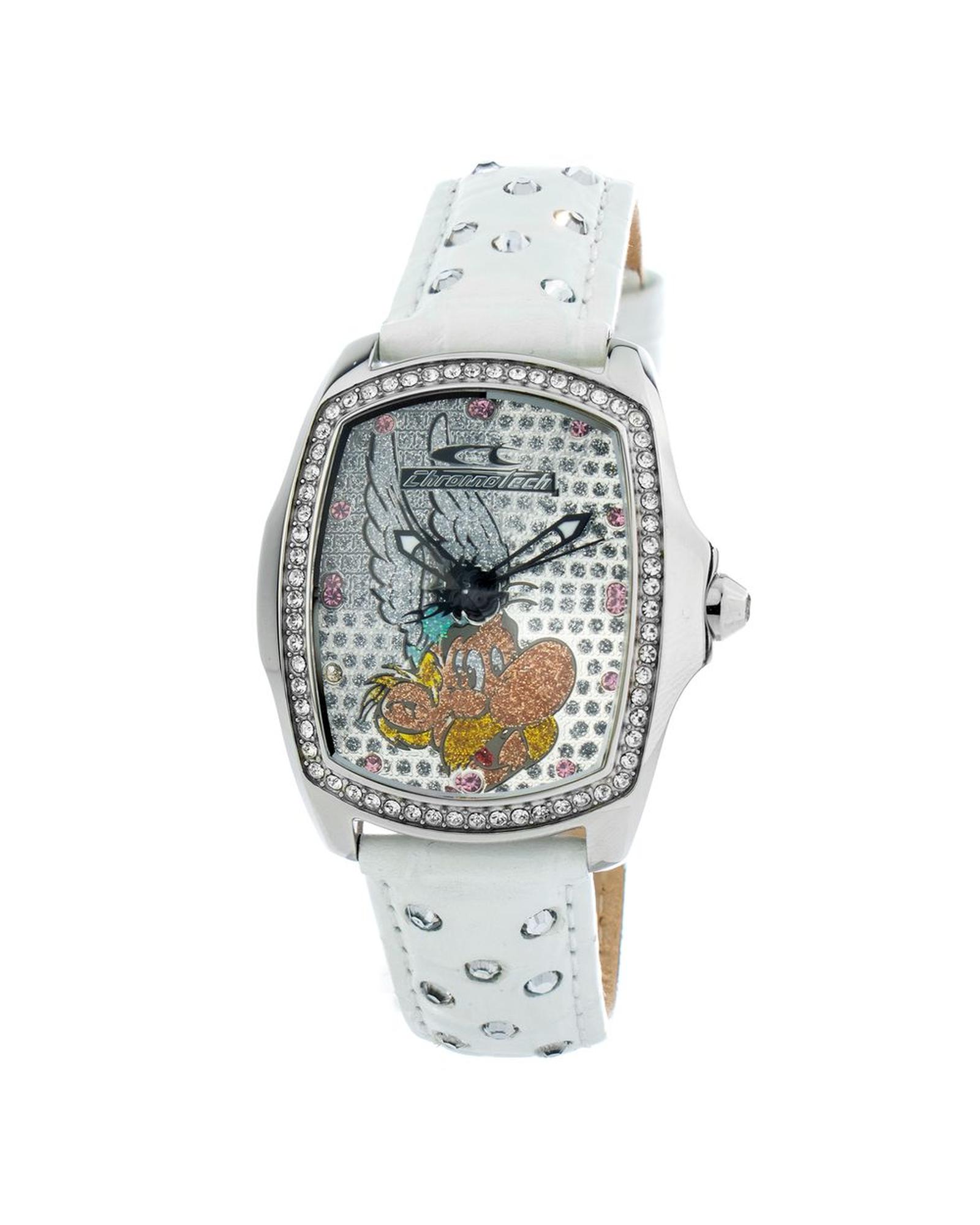 V539-CHCT7896LS88AC-202506161821-00 Chronotech Women's White Leather Watch - One Size - Image 1