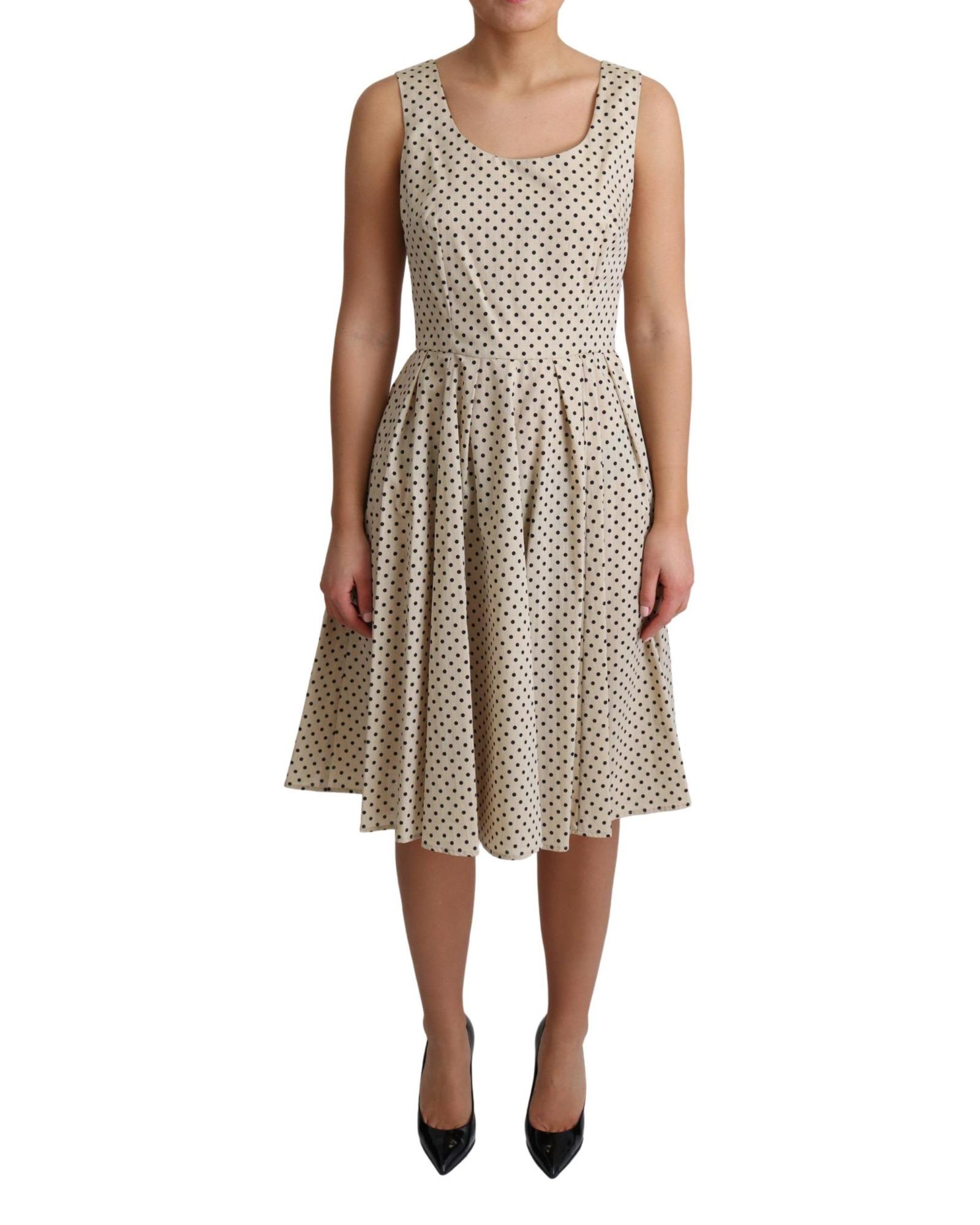 V539-DR2751-42-202508312110-00 Sleeveless A-line Dress with Polka Dot Pattern 42 IT Women - Image 1