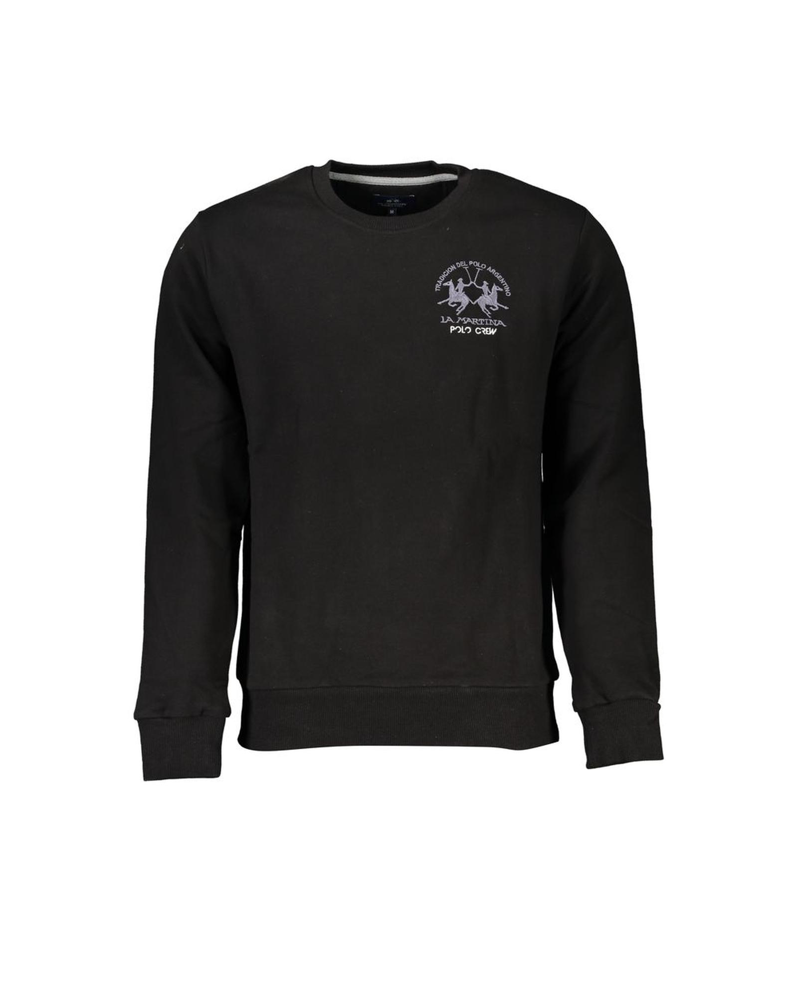 V539-LA-27010-L-202506170707-00 La Martina Men's Black Cotton Sweater - L - Image 1